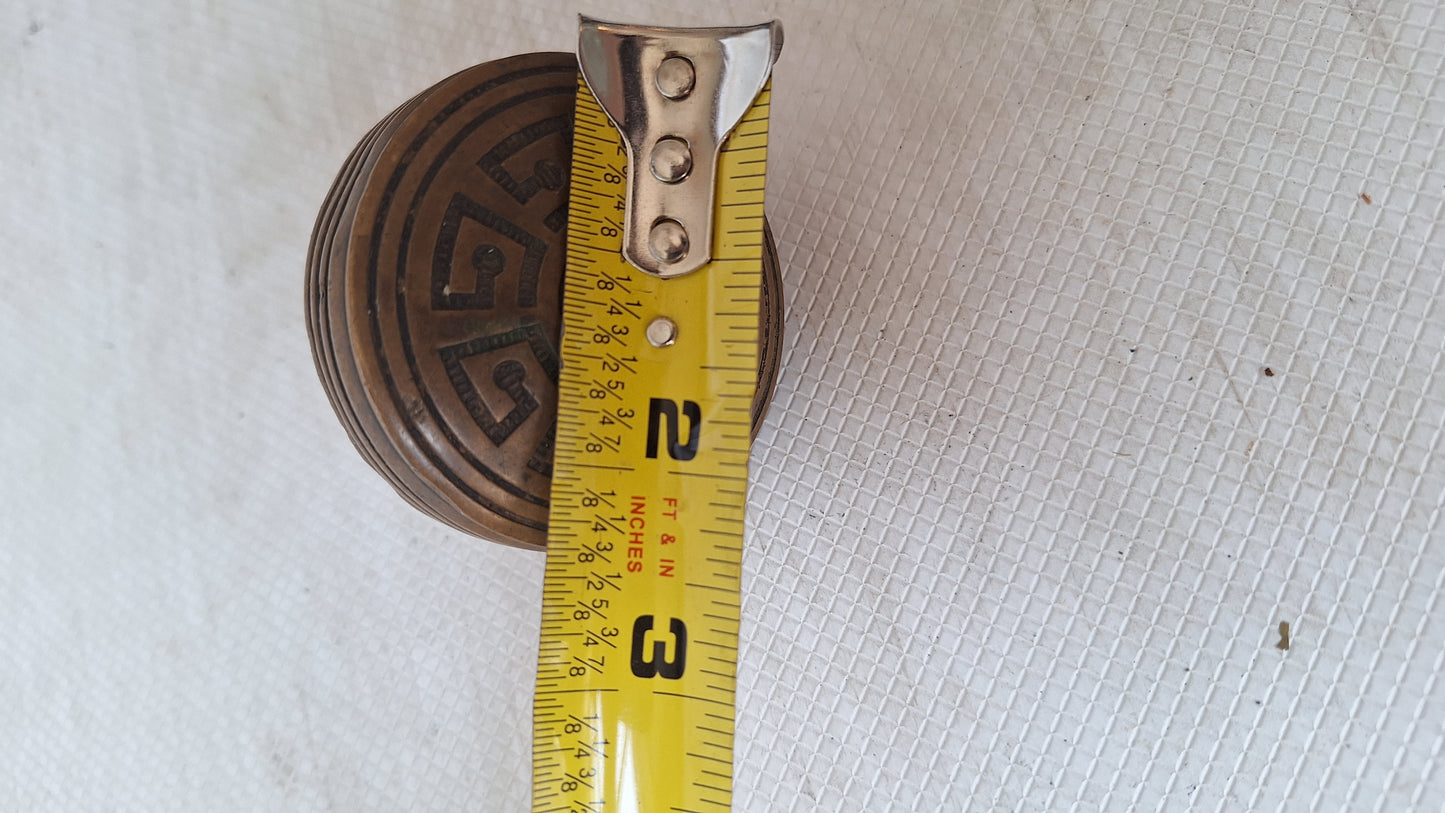 Large Hopkins & Dickinson Bronze Knob, Antique 1800s Doorknob, Greek Key Design, Architecture Salvage, Fancy Doorknob 053004