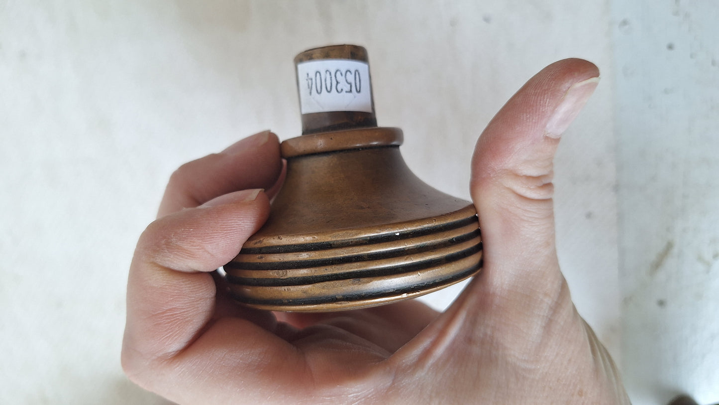 Large Hopkins & Dickinson Bronze Knob, Antique 1800s Doorknob, Greek Key Design, Architecture Salvage, Fancy Doorknob 053004