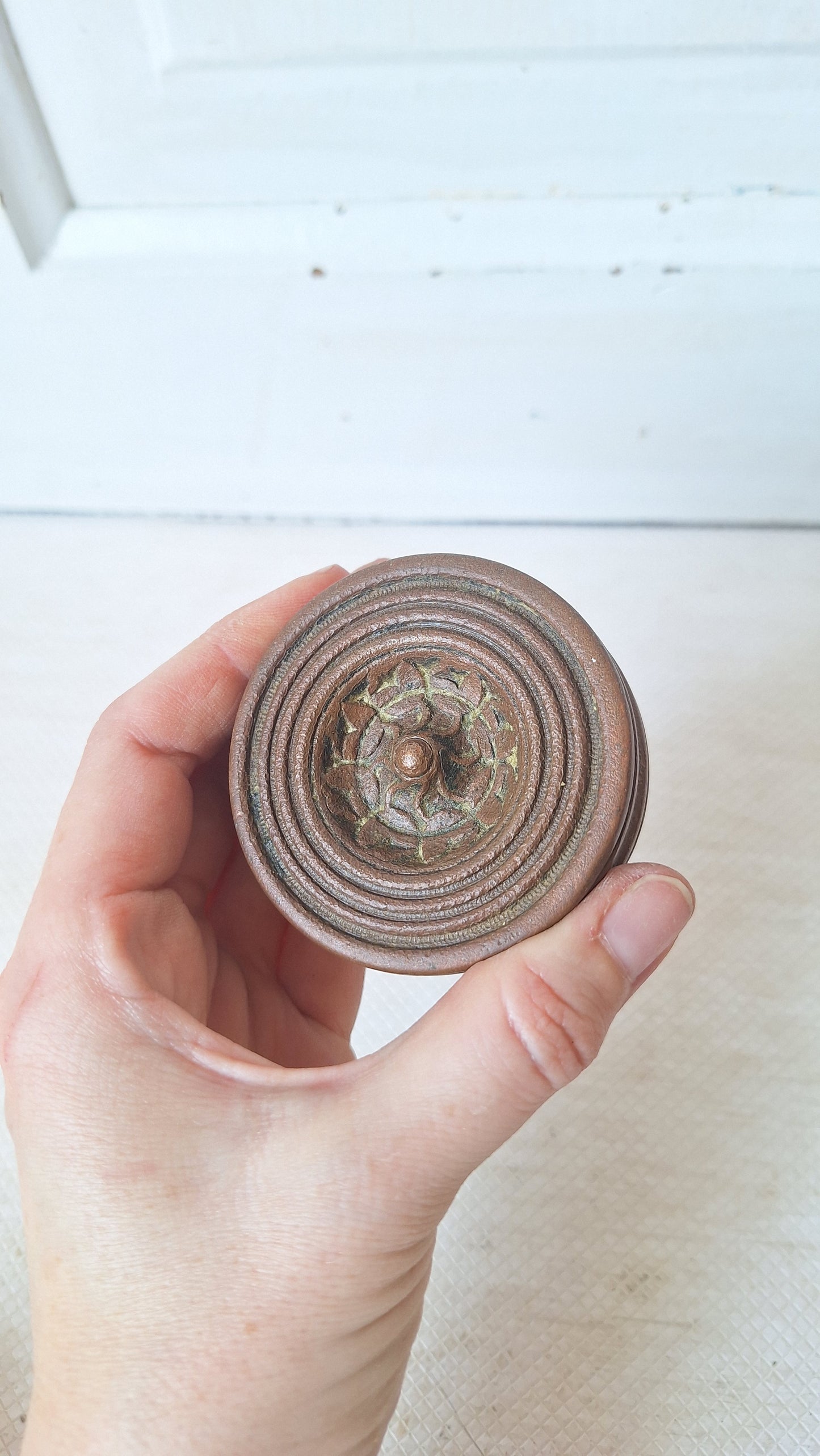 Large Hopkins & Dickinson Bronze Knob, Antique 1800s Doorknob, Architecture Salvage, Fancy Doorknob 053005