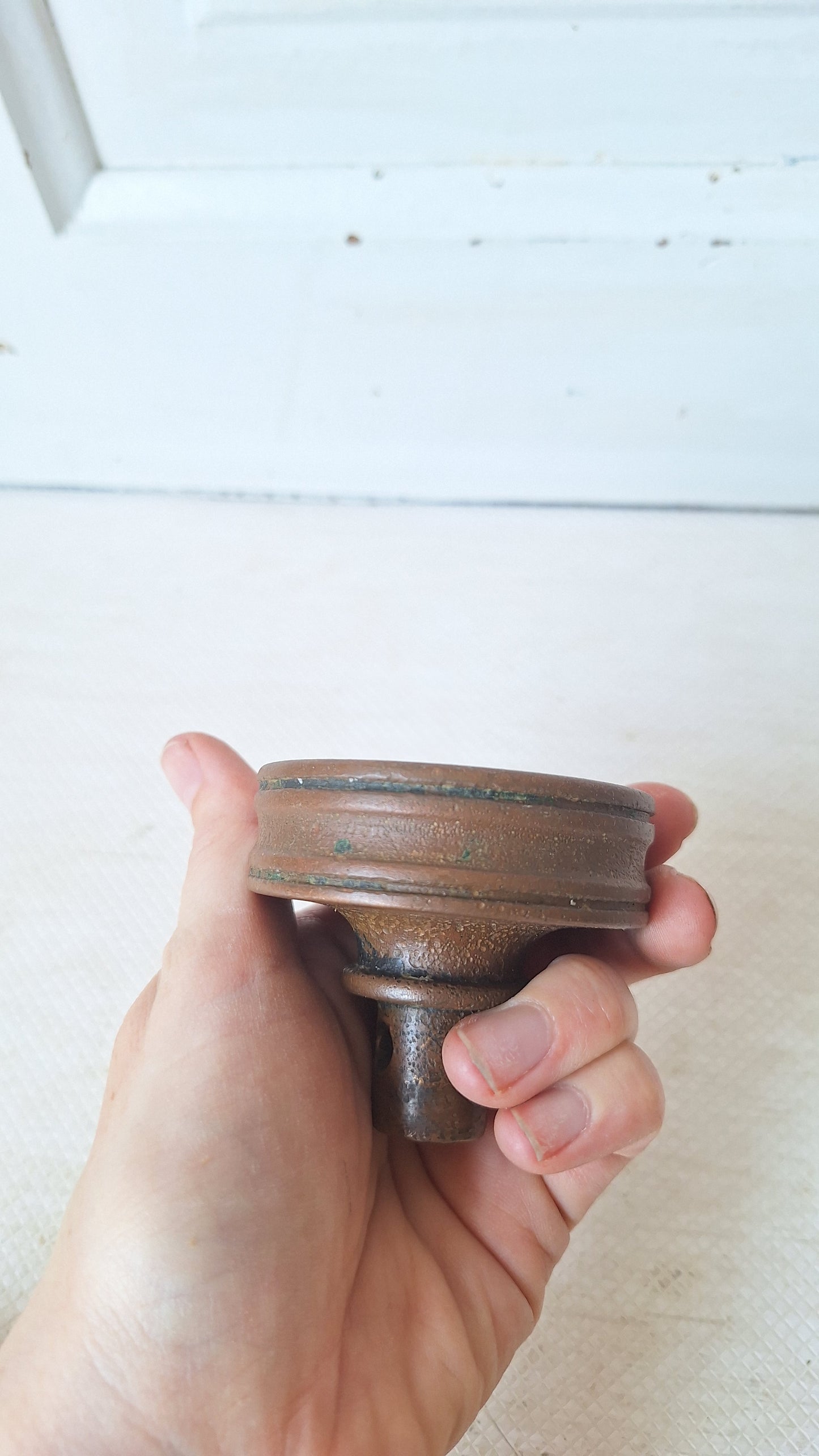 Large Hopkins & Dickinson Bronze Knob, Antique 1800s Doorknob, Architecture Salvage, Fancy Doorknob 053005