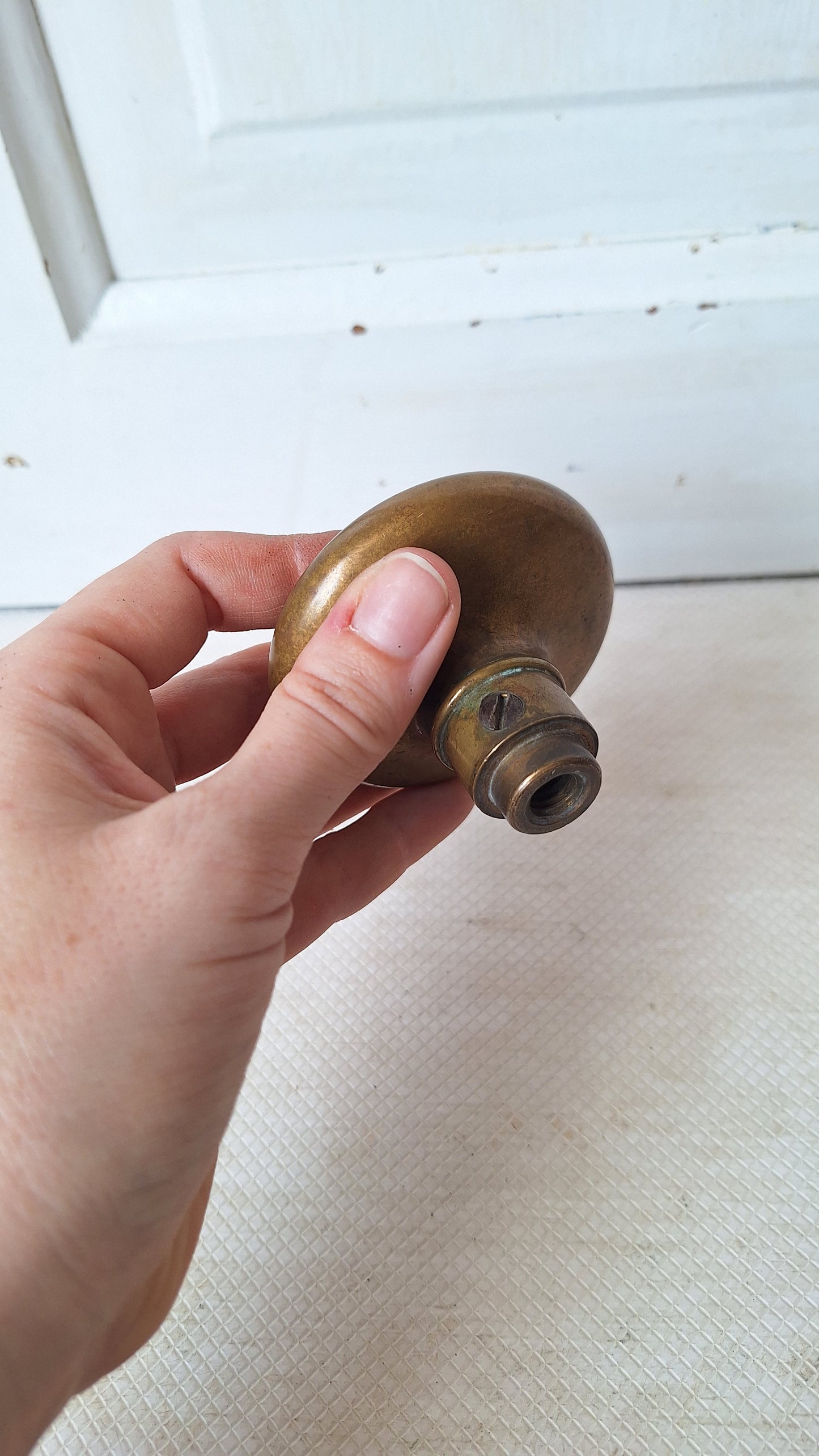 Large Ornate Bronze Doorknob, Victorian Era Large Bronze Door Knob, Antique Bronze Door Handle Threaded Spindle 053101