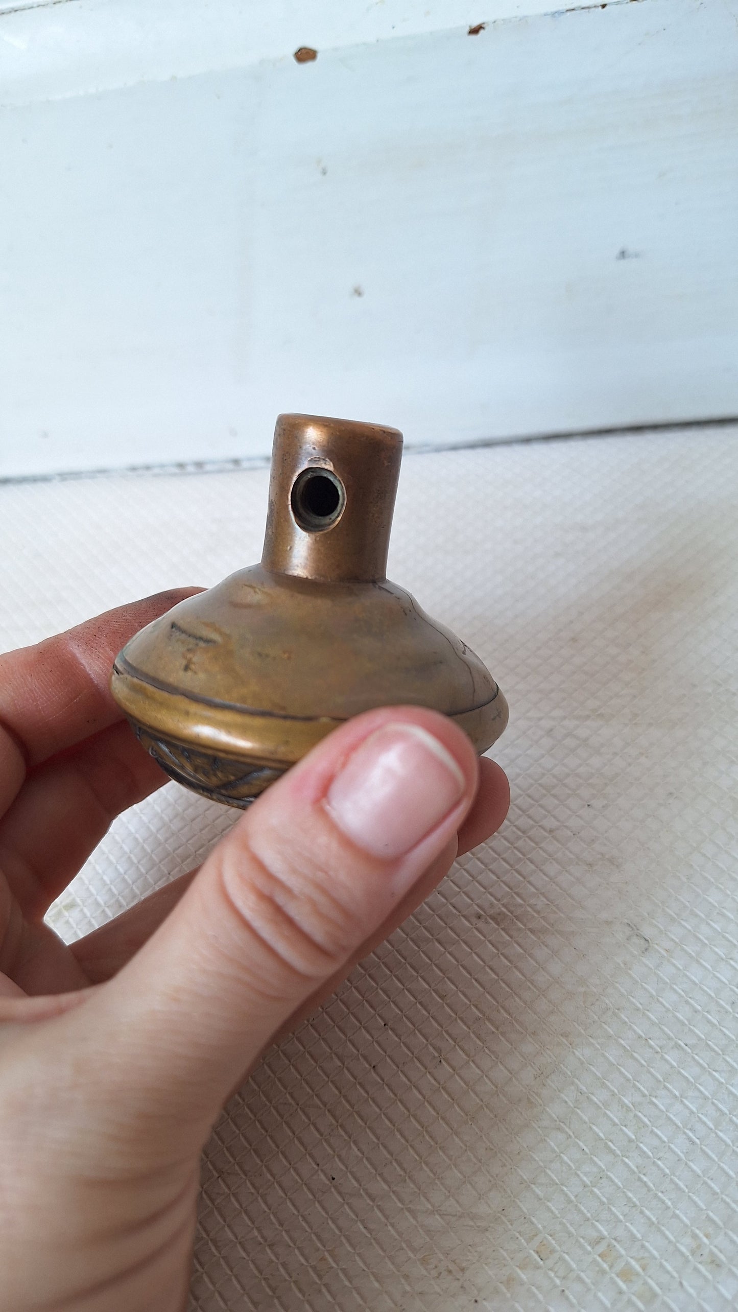 Eastlake Design Bronze Knob, Antique 1900s Doorknob, Eastlake Flower Design, Architecture Salvage, Fancy Doorknob 053102