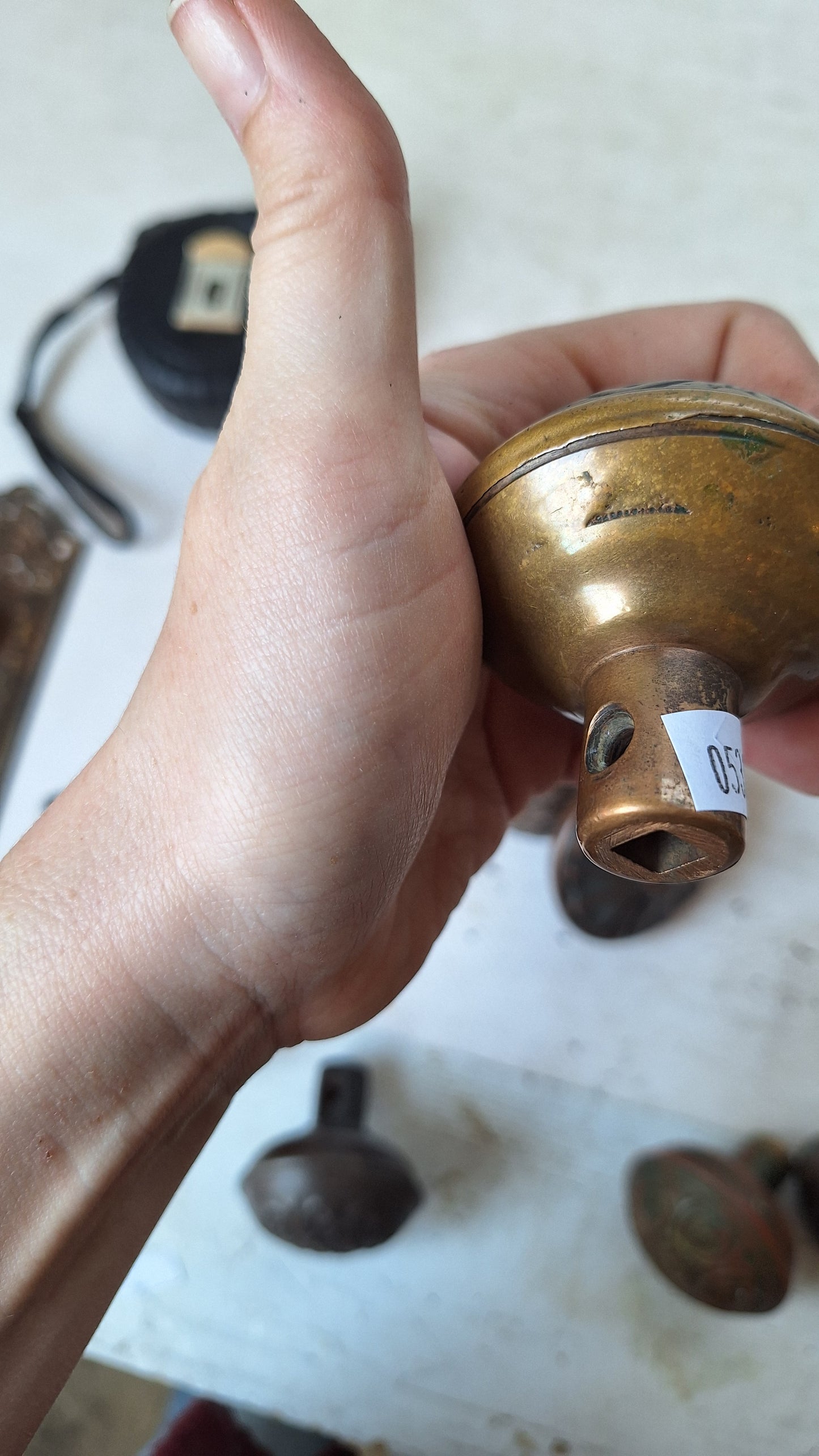 Eastlake Design Bronze Knob, Antique 1900s Doorknob, Eastlake Flower Design, Architecture Salvage, Fancy Doorknob 053102