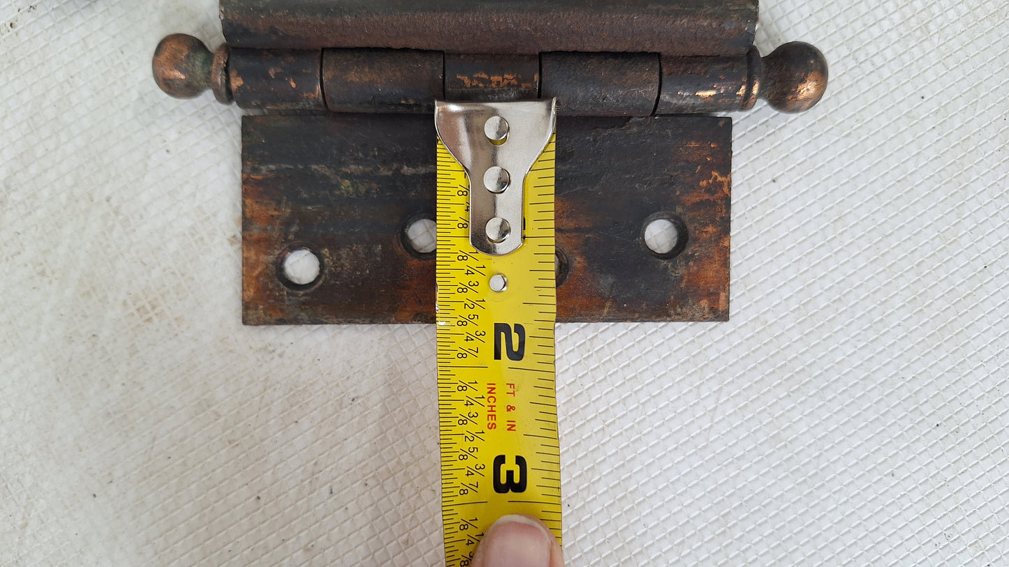 Decorative Half Mortise Hinges, Left Hand Swing, Butterfly Style Antique Hinges, Large Door Hinges, Offset Vintage Hinges 060403