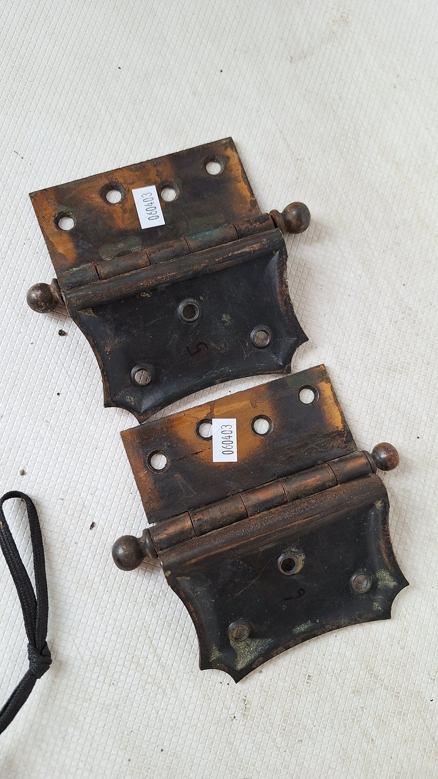 Decorative Half Mortise Hinges, Left Hand Swing, Butterfly Style Antique Hinges, Large Door Hinges, Offset Vintage Hinges 060403