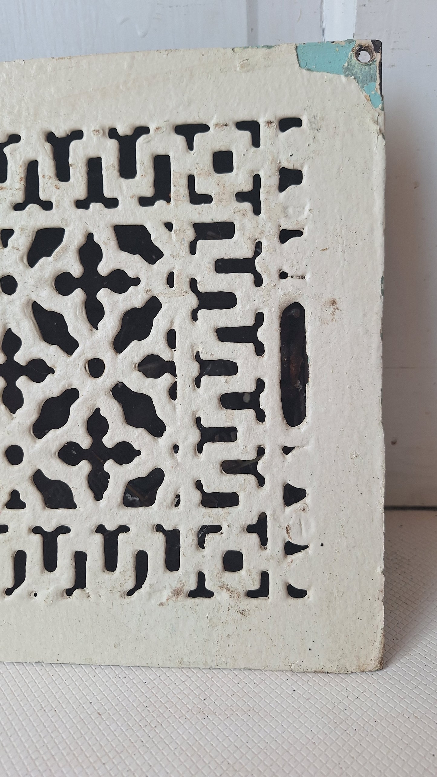10 x 12 Fancy Antique Floor Vent Cover, Cold Air Return Large Floor Vent, Large Grate Cast Iron Grate Heat Vent Lattice Floor Grate #062602