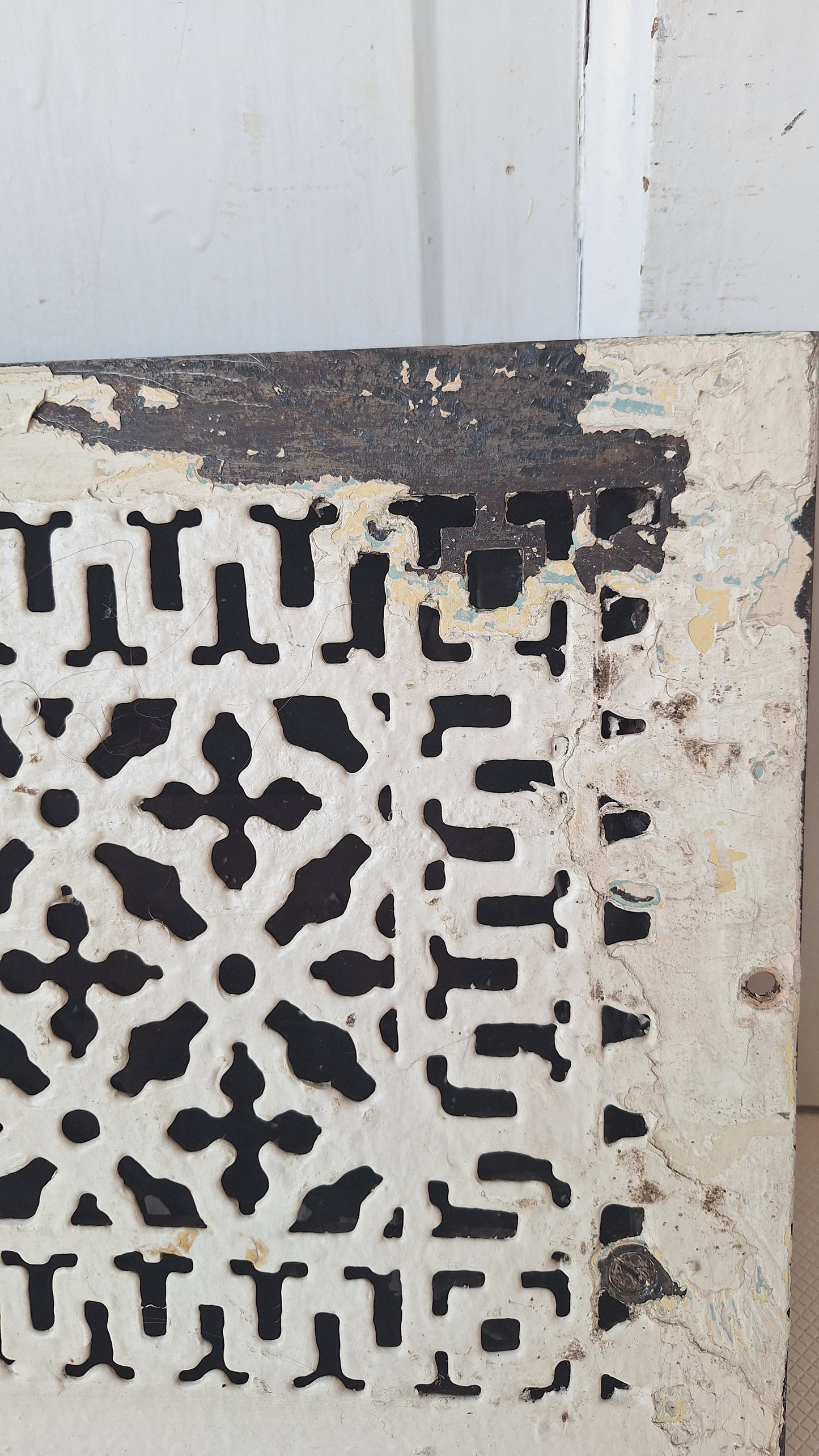 10 x 12 Fancy Antique Floor Vent Cover, Cold Air Return Large Floor Vent, Large Grate Cast Iron Grate Heat Vent Lattice Floor Grate #062603