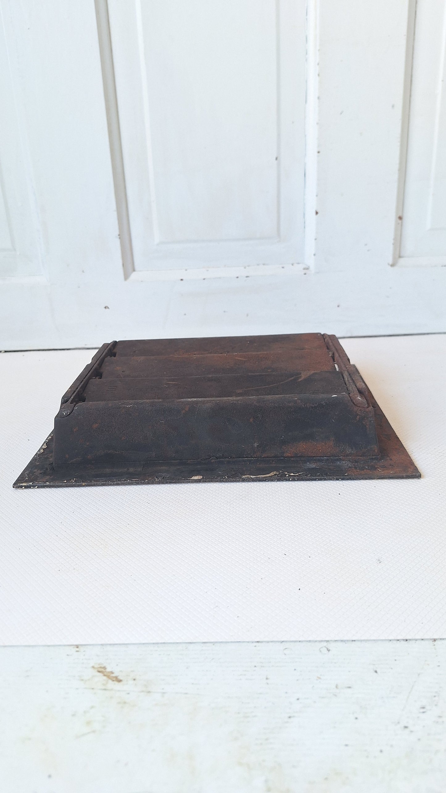 10 x 12 Fancy Antique Floor Vent Cover, Cold Air Return Large Floor Vent, Large Grate Cast Iron Grate Heat Vent Lattice Floor Grate #062603