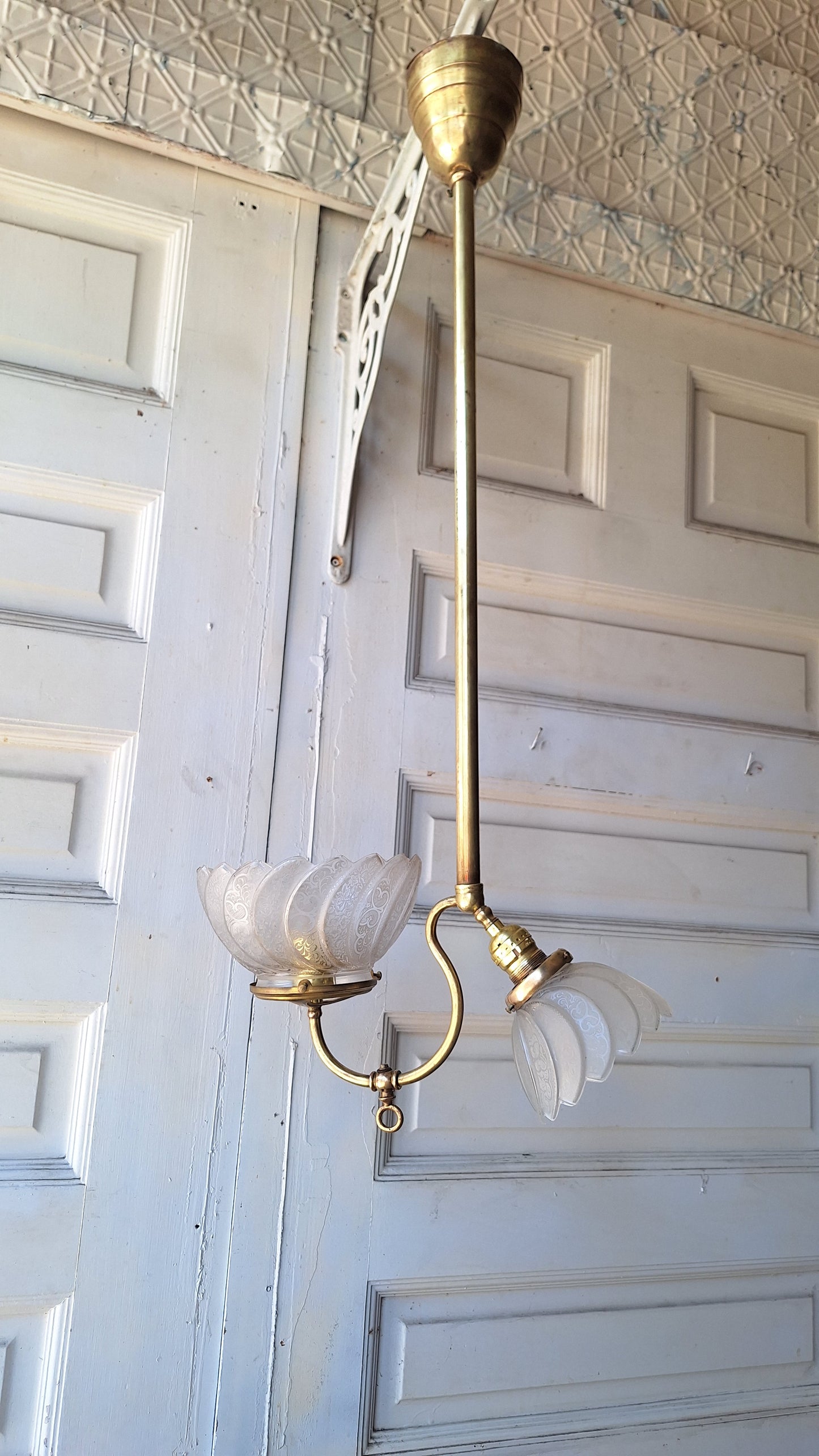 Antique Gas Lamp, Gas and Electric, Vintage Gas Light, Brass Gas Fixture Antique Gas Light Antique Brass Light Vintage Brass Victorian Light