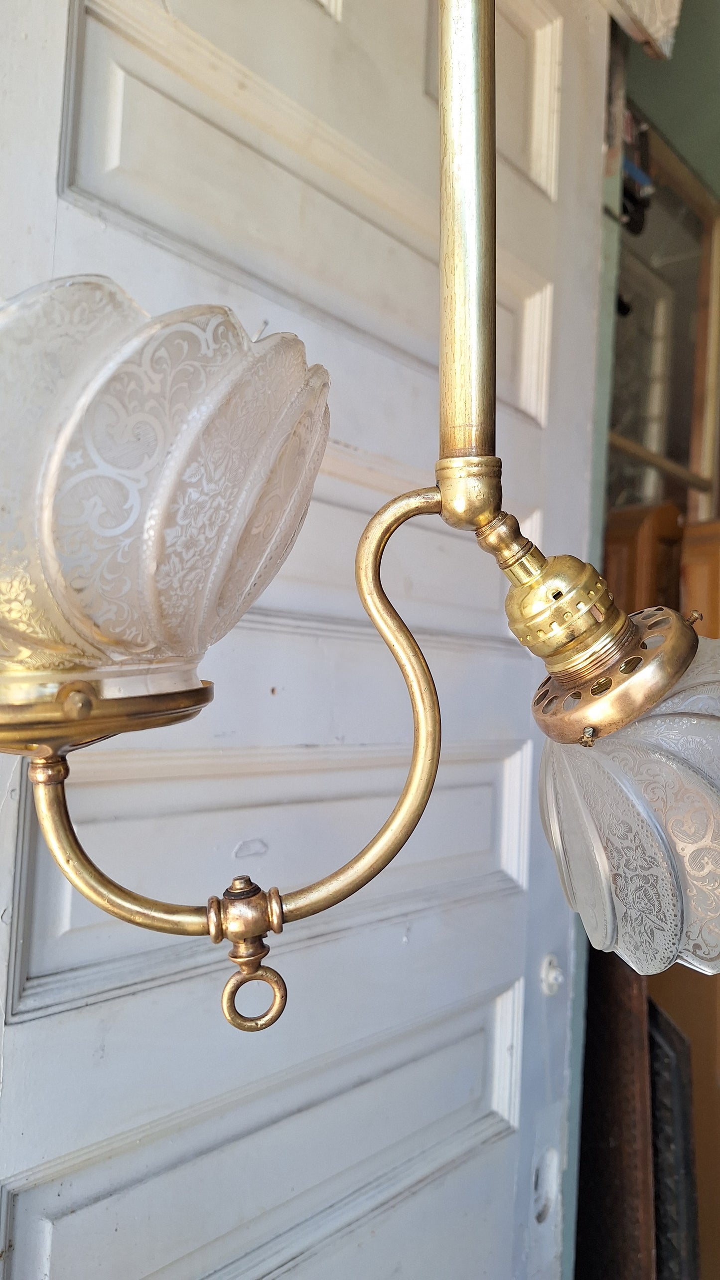 Antique Gas Lamp, Gas and Electric, Vintage Gas Light, Brass Gas Fixture Antique Gas Light Antique Brass Light Vintage Brass Victorian Light