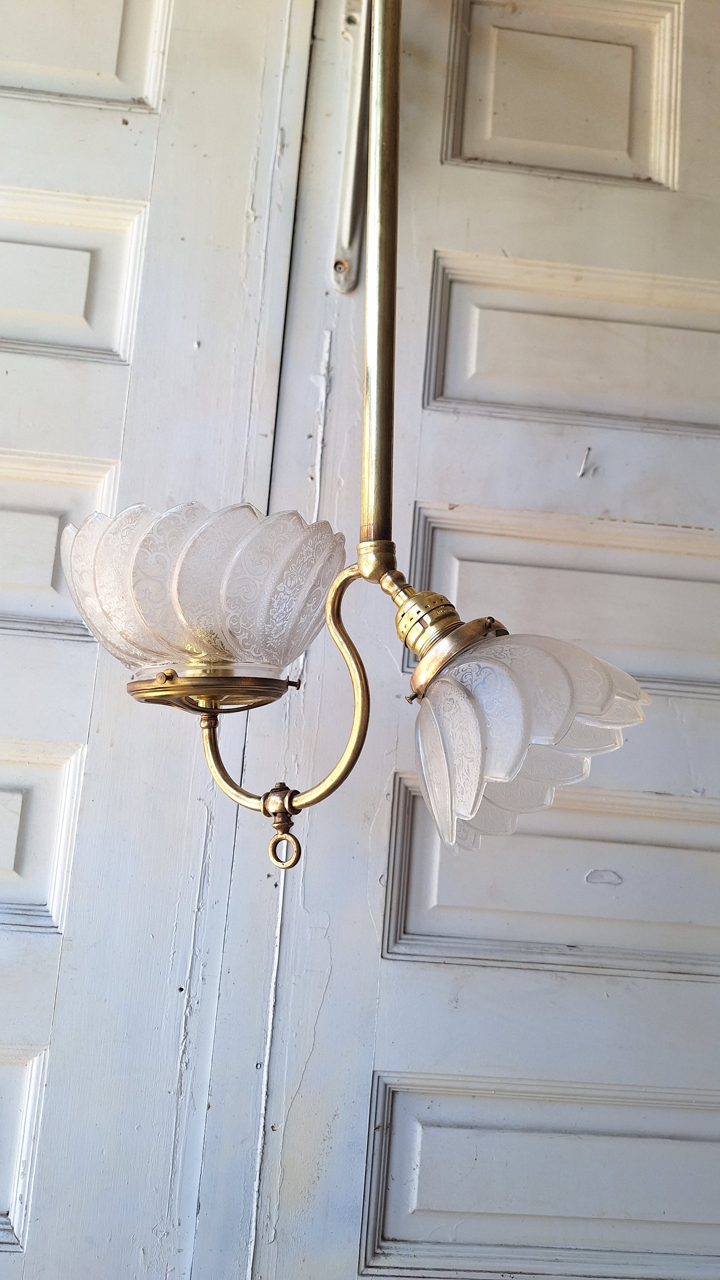Antique Gas Lamp, Gas and Electric, Vintage Gas Light, Brass Gas Fixture Antique Gas Light Antique Brass Light Vintage Brass Victorian Light