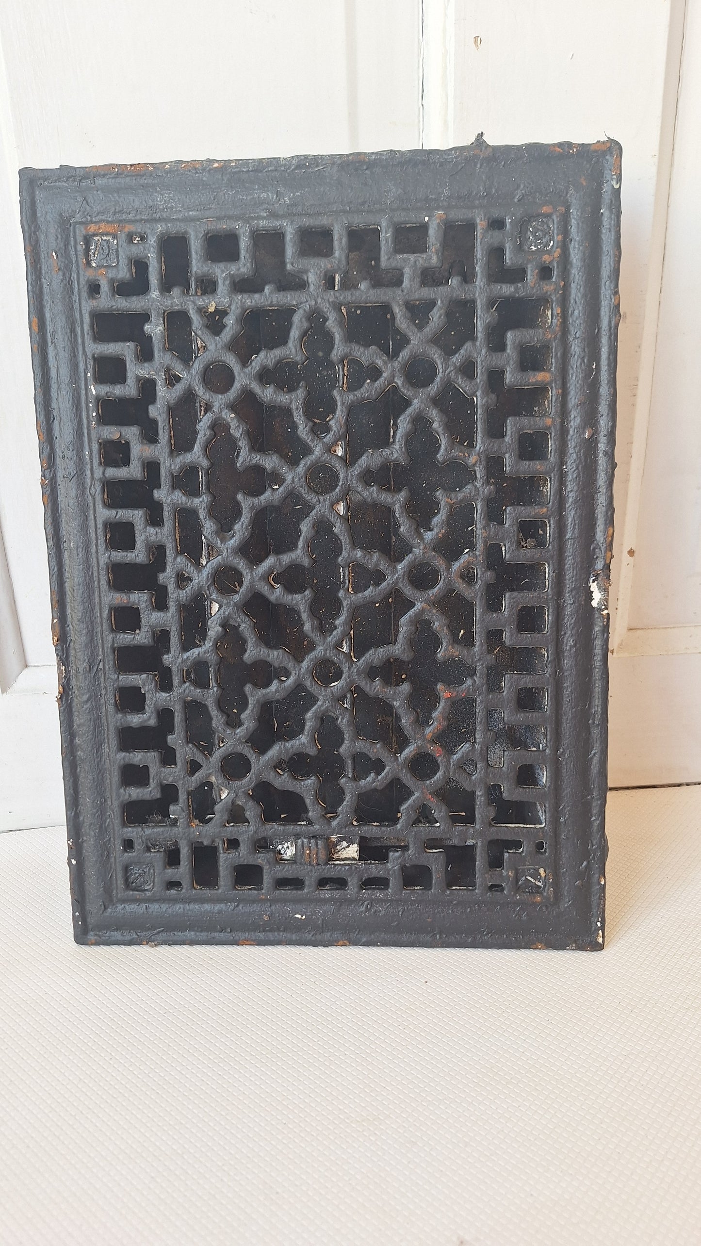 10 x 14 Decorative Cast Iron Vent Grate Cover, Working Vent Cover with Dampers, Heating Vent, Cast Iron Grate, Antique Vent Grate 070501