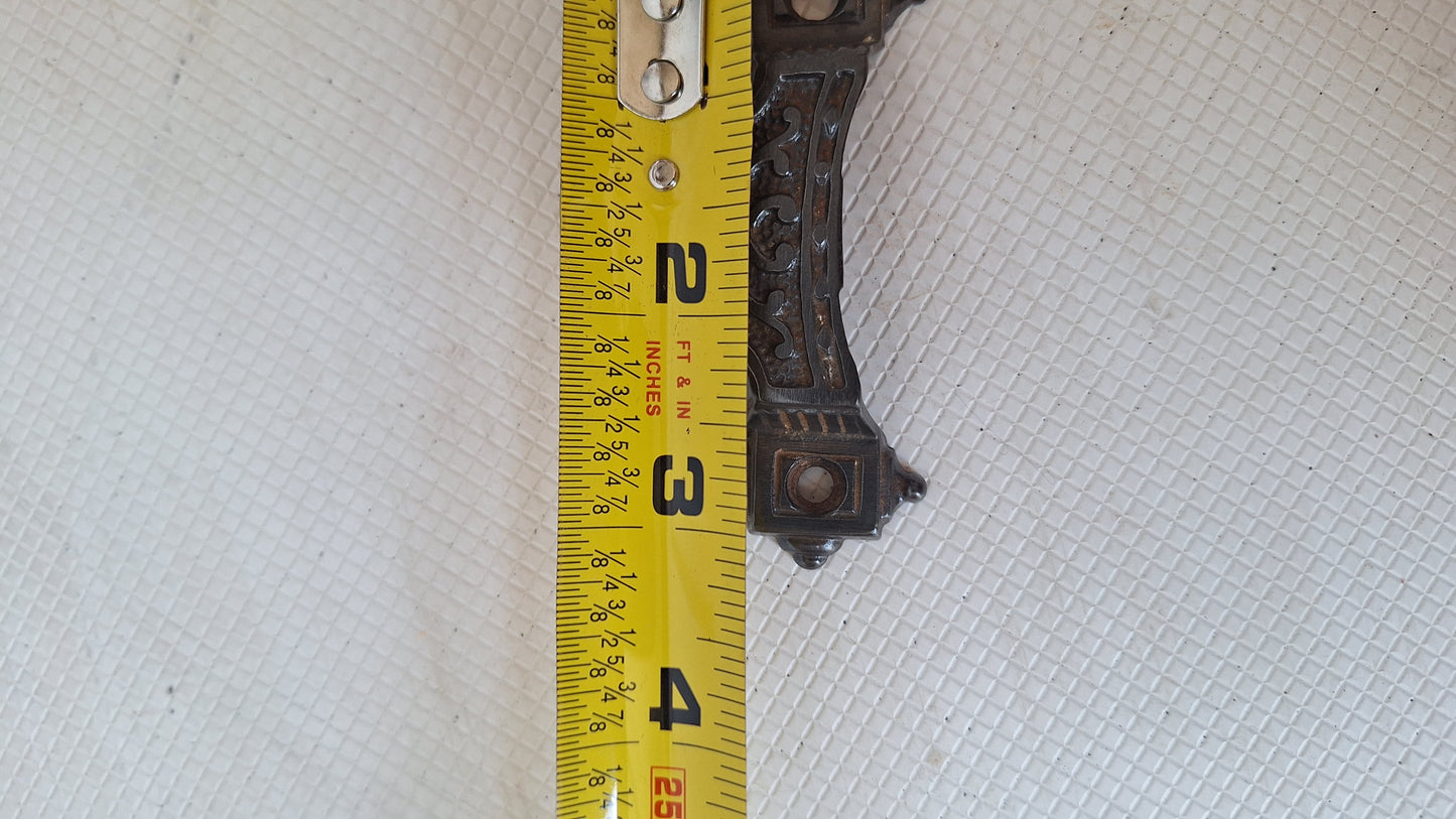 Cast Iron Antique Drawer Pull Set of Four, Cast Iron Handle Antique Victorian Hardware 070509