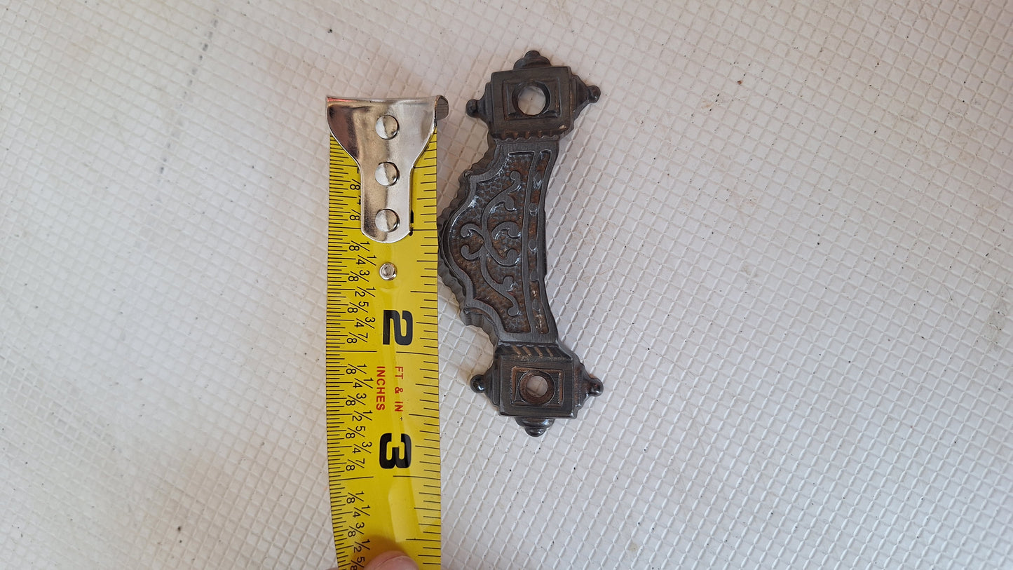 Cast Iron Antique Drawer Pull Set of Four, Cast Iron Handle Antique Victorian Hardware 070509