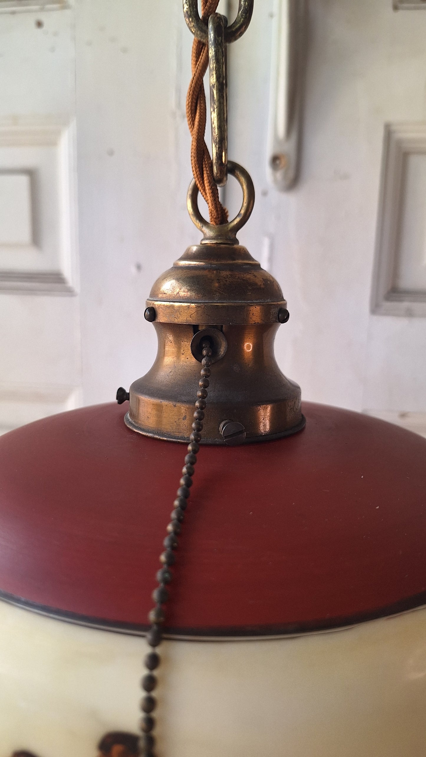 Vintage Parrot Pull Chain Pendant Light, Brass Bird Design Hanging Light, Pull Chain Bird and Flower Design Light
