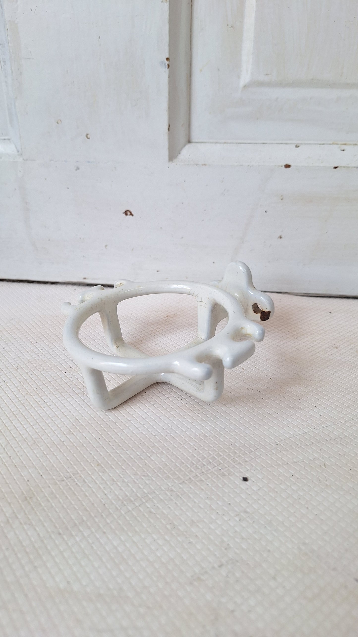 Vintage Toothbrush Holder, Toothbrush Rack, White Porcelain or Ceramic Bathroom Accessory, Antique Bathroom, Salvaged Bathroom 072401
