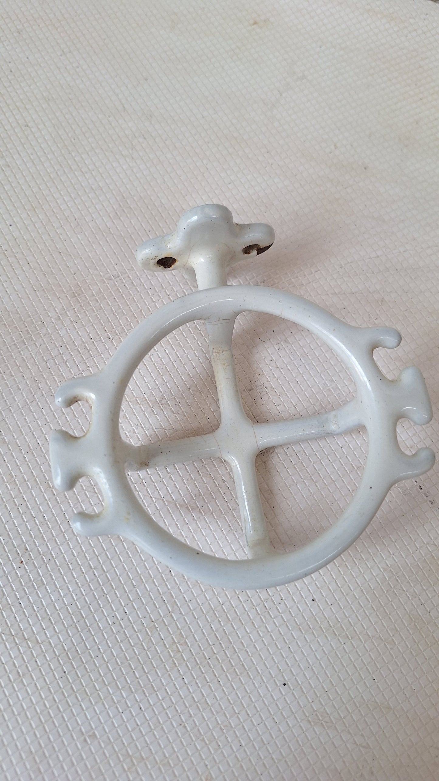 Vintage Toothbrush Holder, Toothbrush Rack, White Porcelain or Ceramic Bathroom Accessory, Antique Bathroom, Salvaged Bathroom 072401