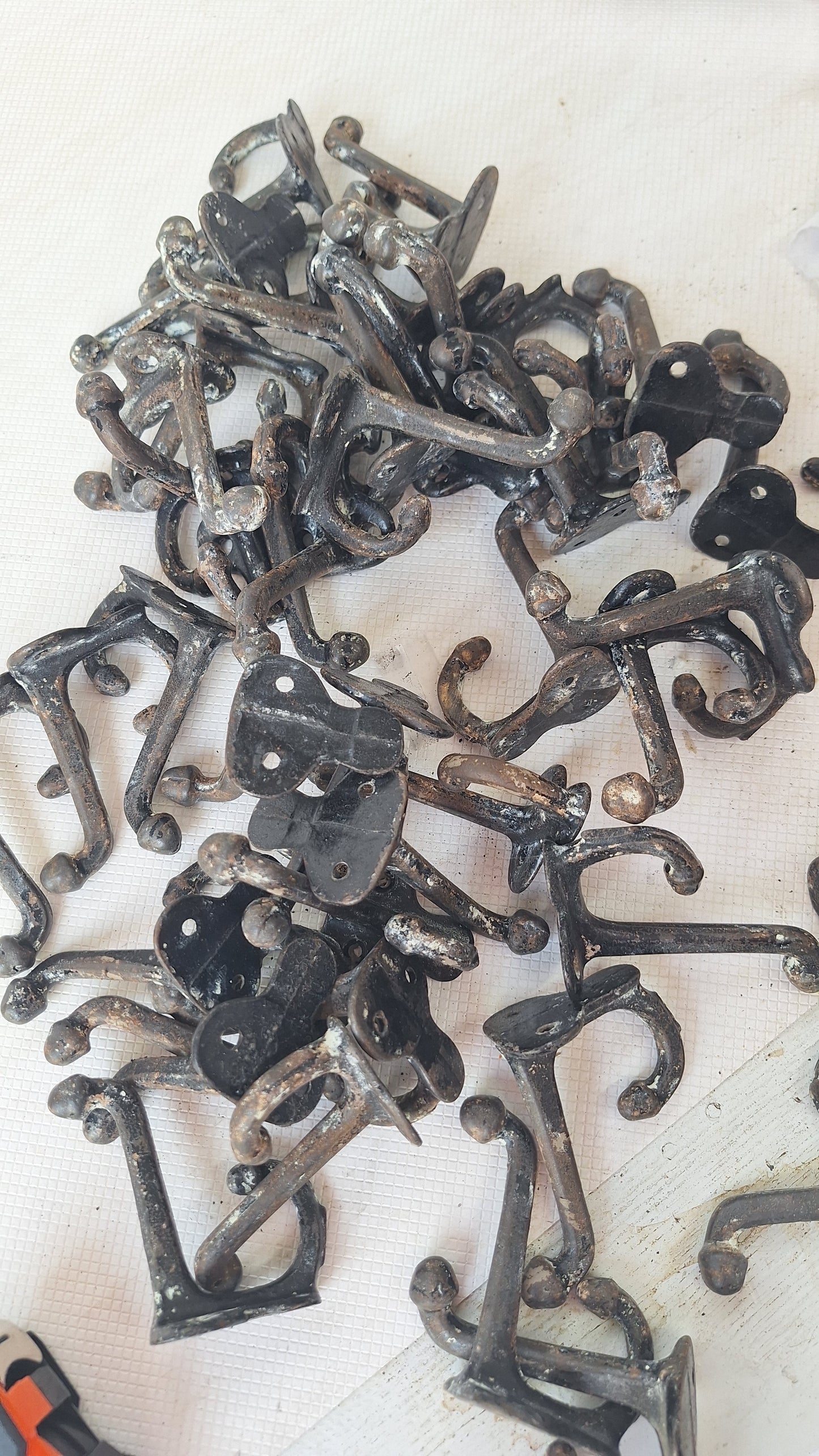 Three Large Iron Acorns Wall Hooks, Antique Coat or Hat Hooks, Large Sized Cast Iron Hooks, Architecture Salvage