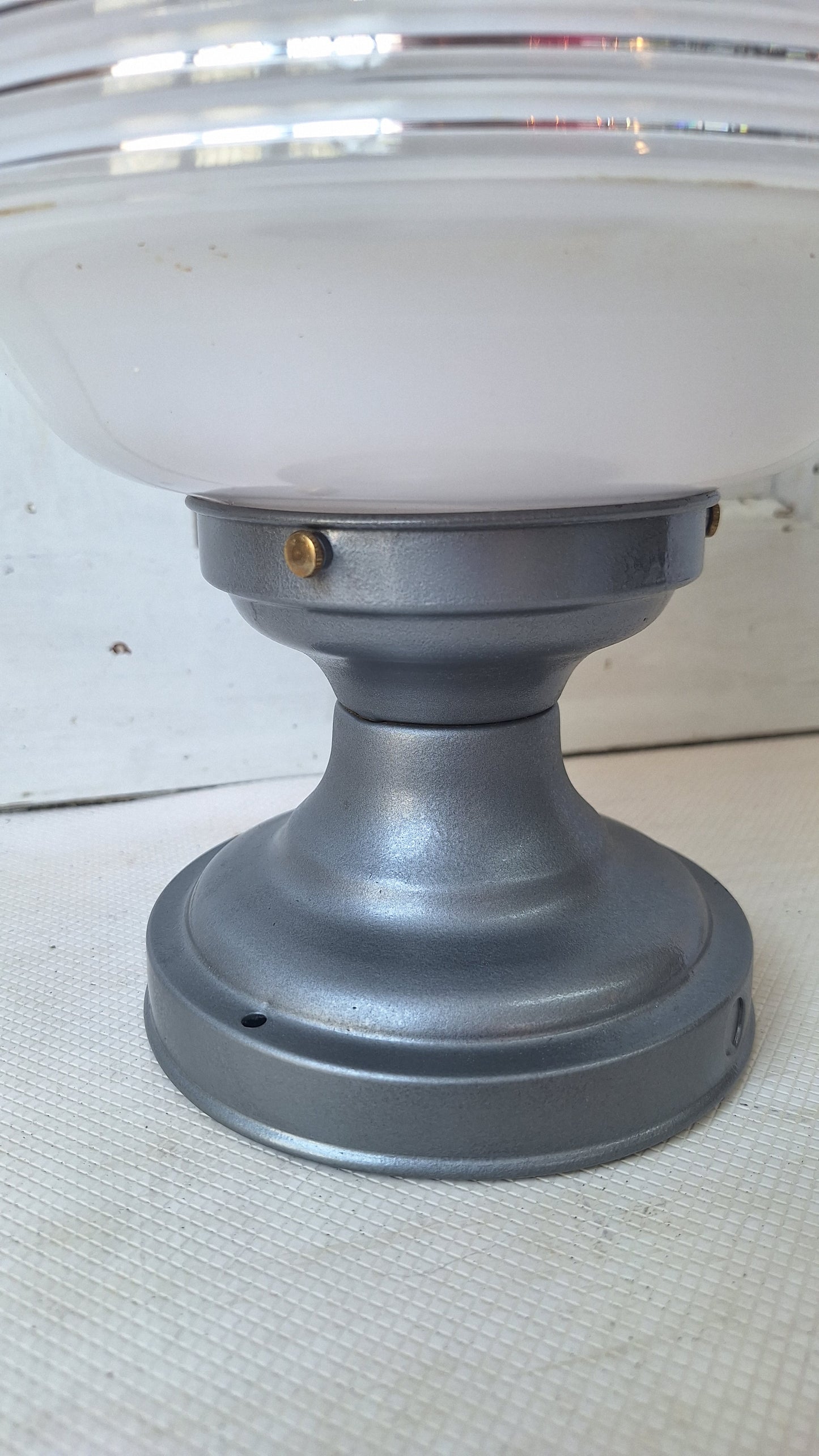 Vintage Flush Mount Antique White Glass Globe Light, Vintage Milk Glass Globe Light Fixture, Vintage Large Glass Globe Ceiling Light 072402