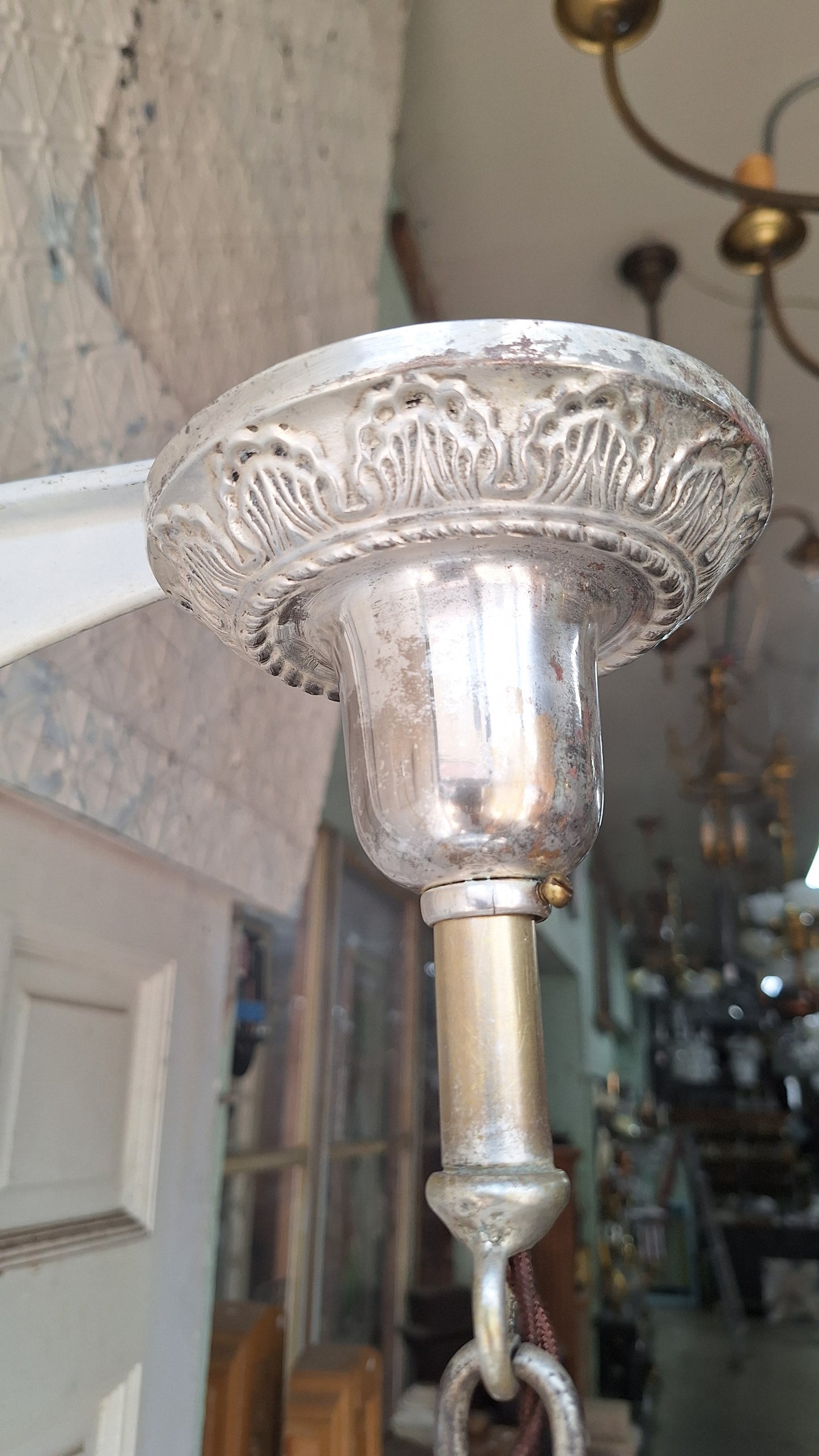 Antique Crystal Wedding Cake or Waterfall Chandelier, Empire Style Cut Glass Tiered Light 072703