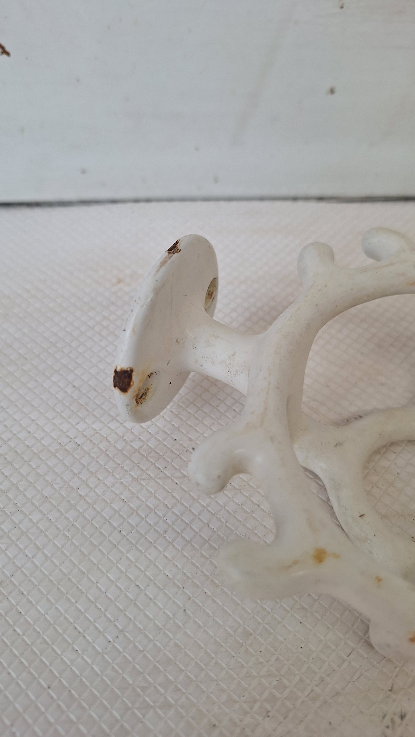 Vintage Toothbrush Holder, Toothbrush Rack, White Porcelain or Ceramic Bathroom Accessory, Antique Bathroom, Salvaged Bathroom 072801