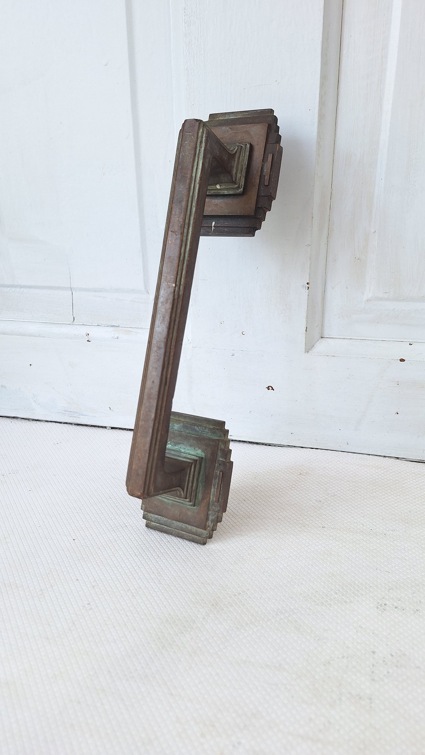 Ornate Art Deco Style Bronze Door Pull, Large Door Handle, Antique Gate Latch, Fancy Bronze, Antique Bronze Pull Handle 072901