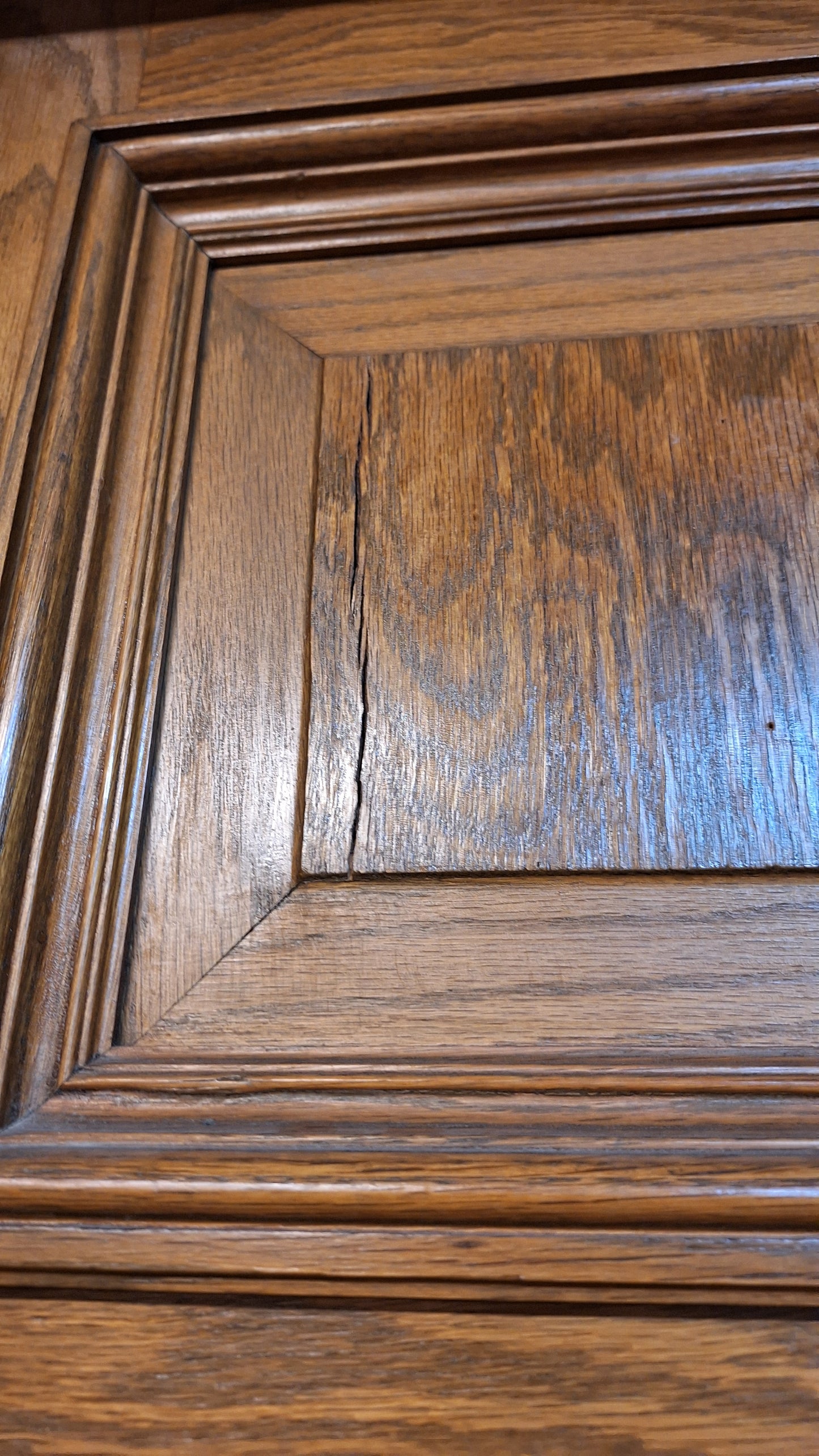 34" Oak Raised Panel Antique Door in Jamb, Interior Antique Passage Door in Frame, Salvaged Wood Door Architecture Salvage 080701