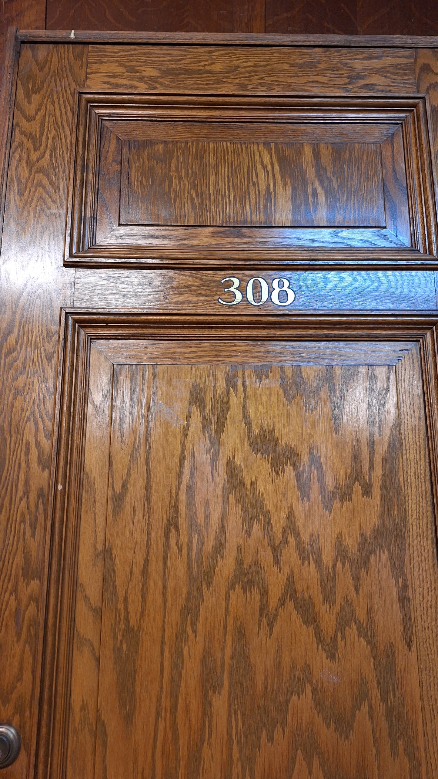 34" Oak Raised Panel Antique Door in Jamb, Interior Antique Passage Door in Frame, Salvaged Wood Door Architecture Salvage 080703