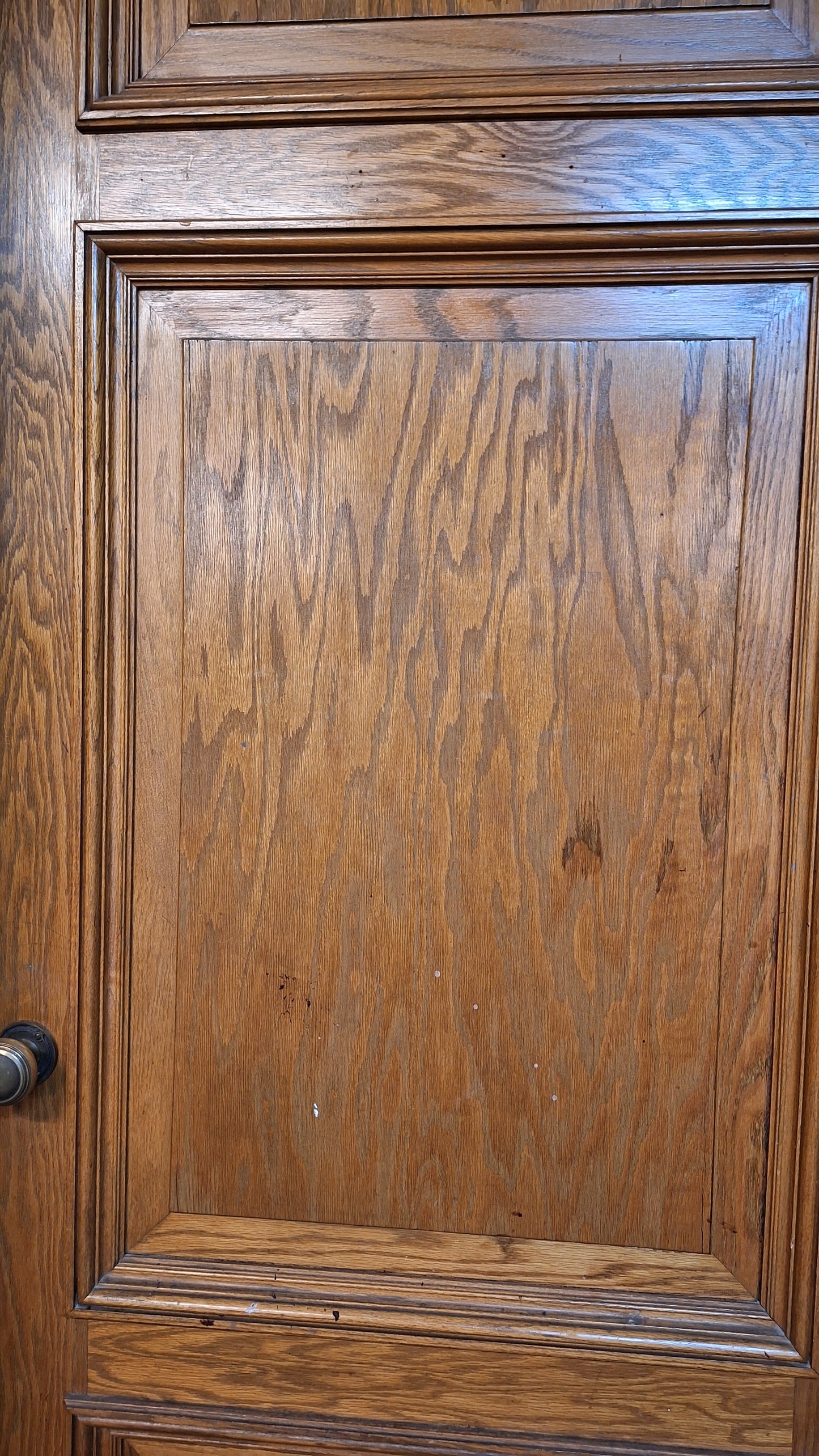 34" Oak Raised Panel Antique Door in Jamb, Interior Antique Passage Door in Frame, Salvaged Wood Door Architecture Salvage 080705