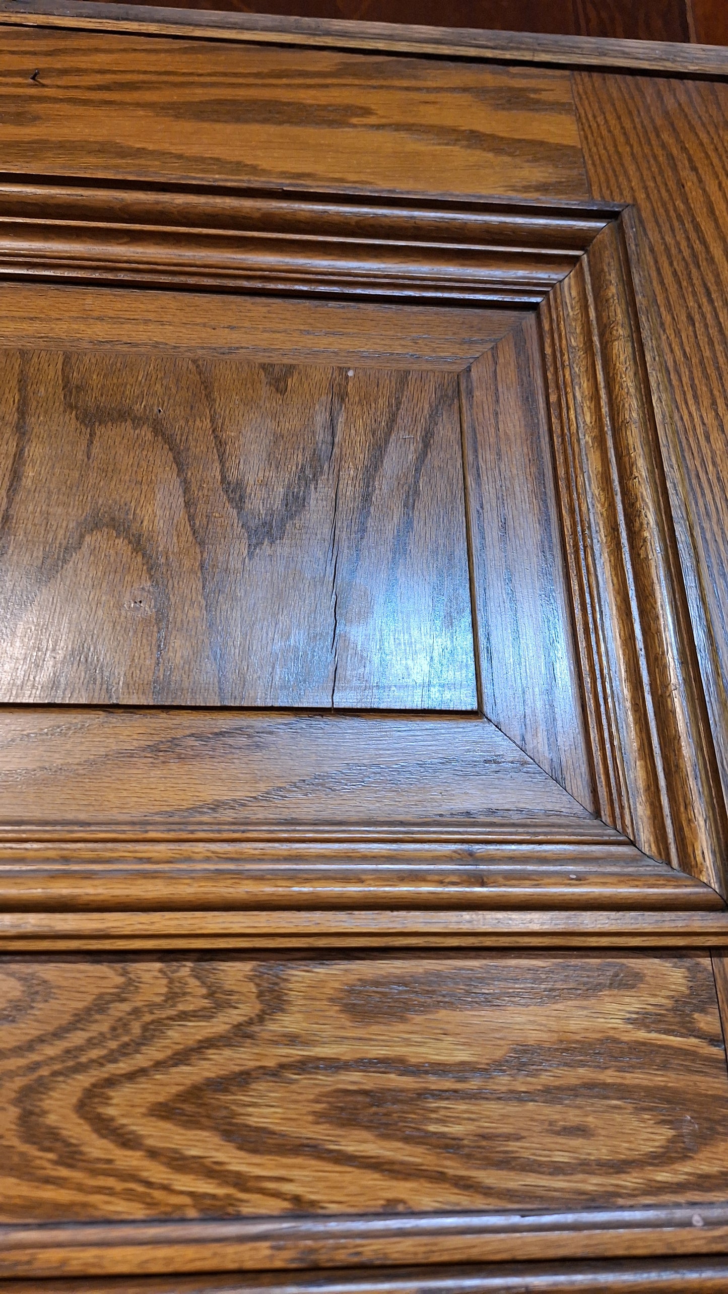 34" Oak Raised Panel Antique Door in Jamb, Interior Antique Passage Door in Frame, Salvaged Wood Door Architecture Salvage 080705