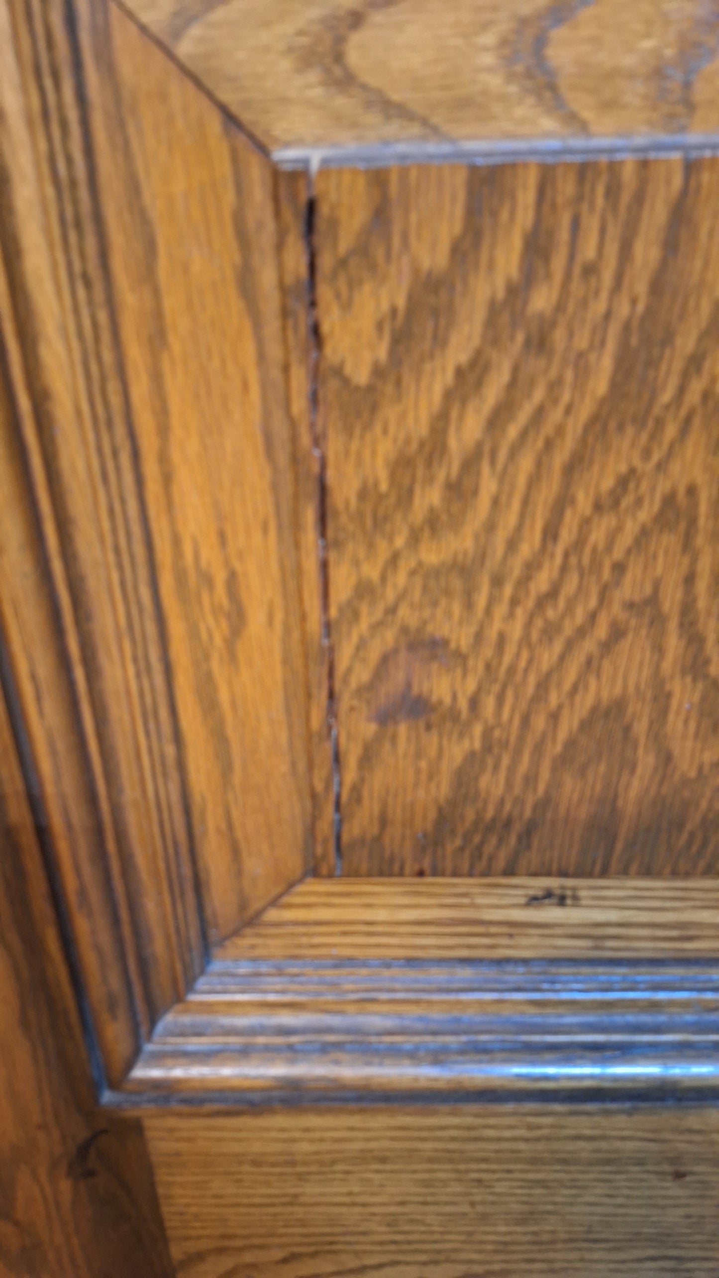 34" Oak Raised Panel Antique Door in Jamb, Interior Antique Passage Door in Frame, Salvaged Wood Door Architecture Salvage 080708