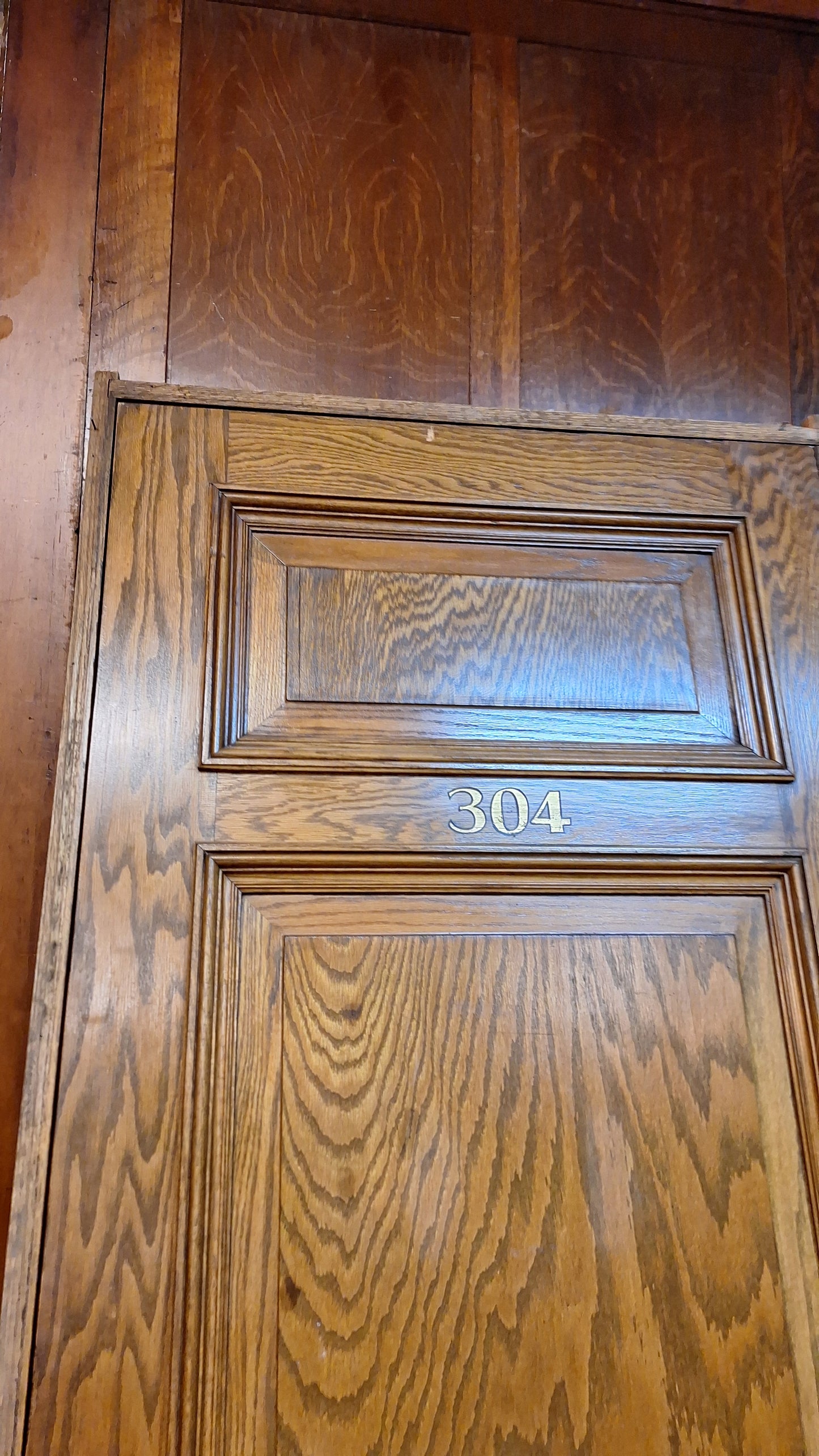 34" Oak Raised Panel Antique Door in Jamb, Interior Antique Passage Door in Frame, Salvaged Wood Door Architecture Salvage 080709
