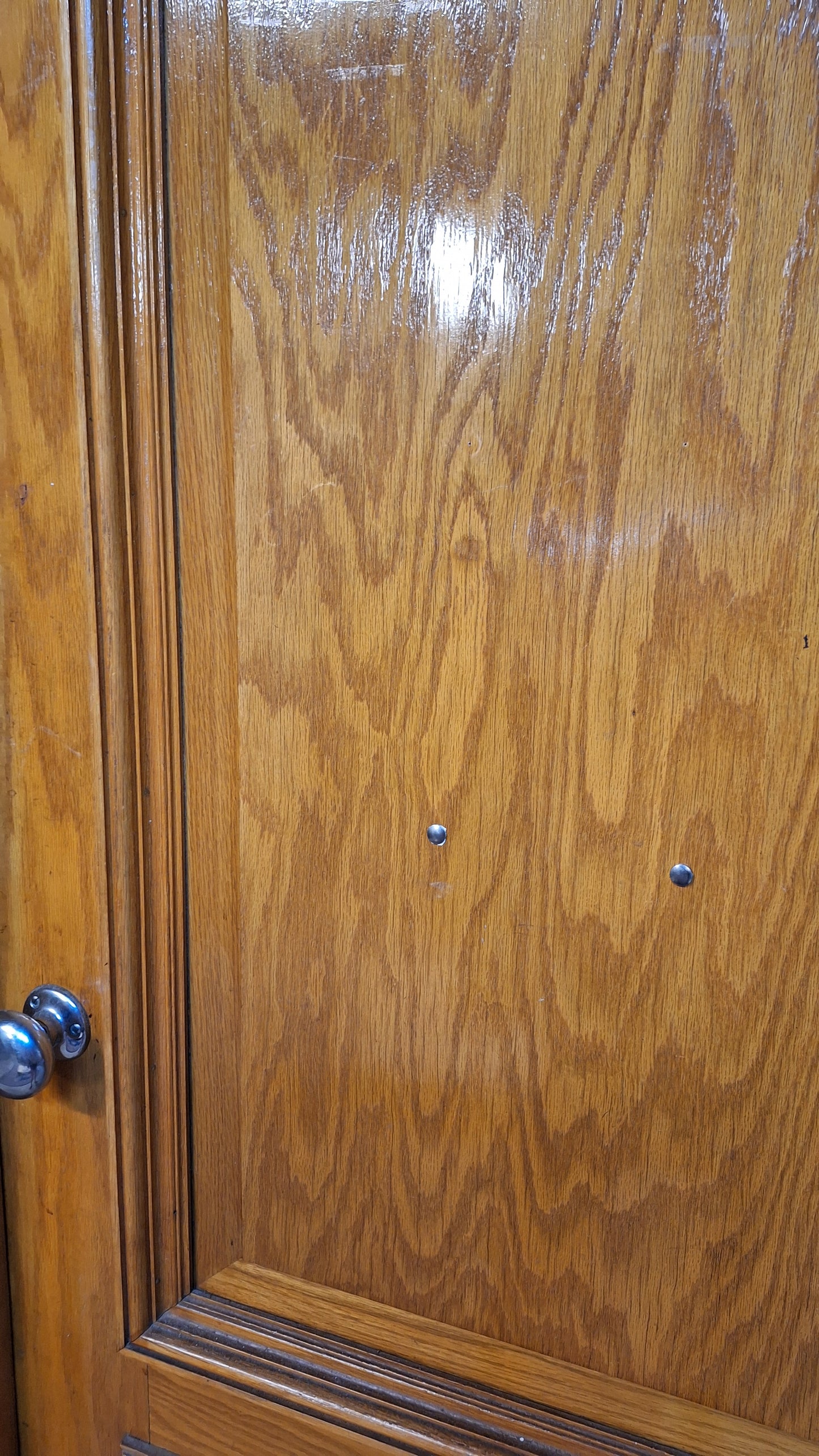 30" Oak Raised Panel Antique Door in Jamb, Interior Antique Passage Door in Frame, Salvaged Wood Door Architecture Salvage 080710