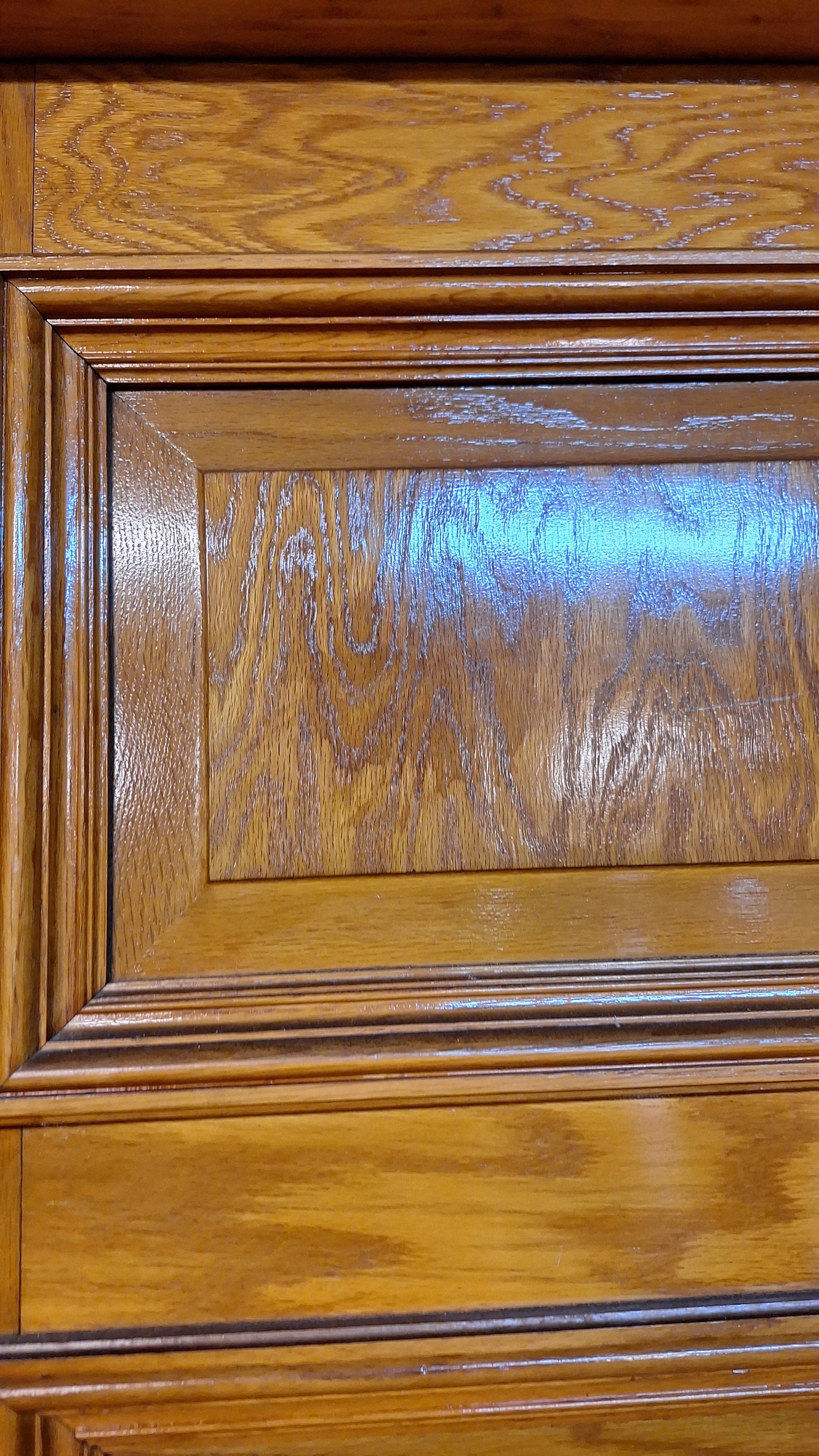 30" Oak Raised Panel Antique Door in Jamb, Interior Antique Passage Door in Frame, Salvaged Wood Door Architecture Salvage 080710