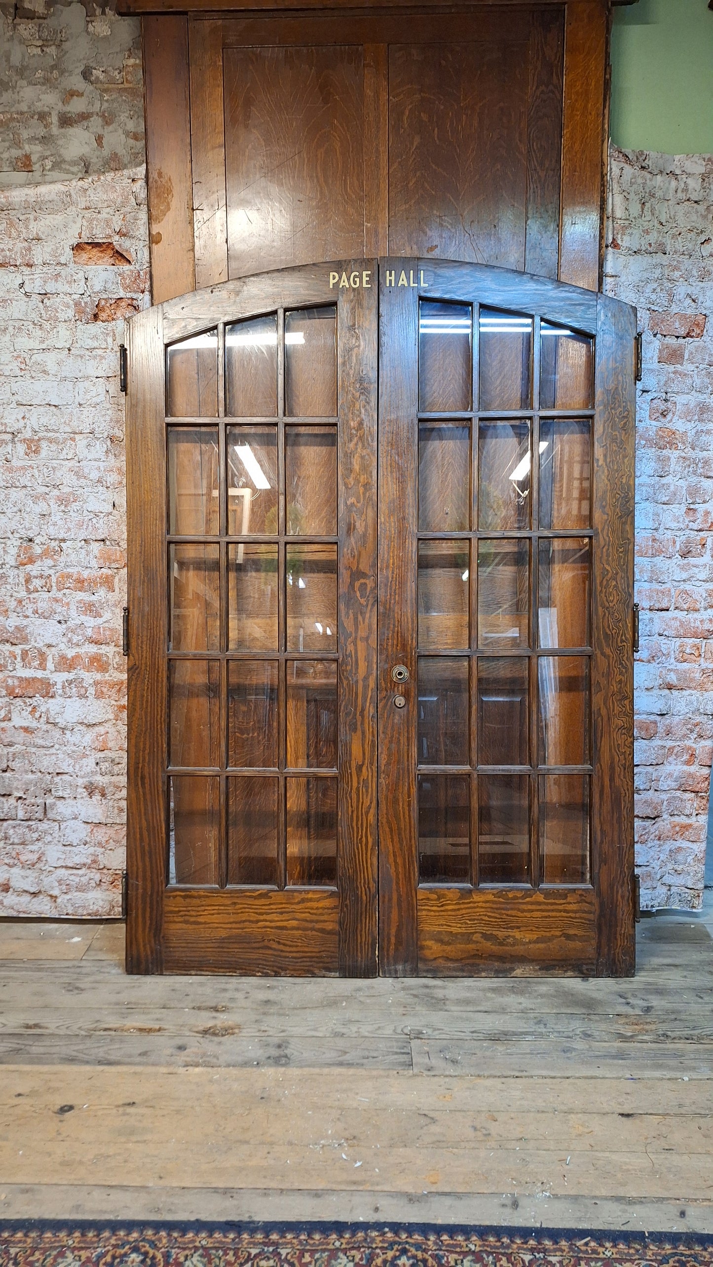 Double Arched Door Set, Curved Top Double Door Set, Pair of Antique Arch Doors, Architecture Salvage Arched French Door 080712
