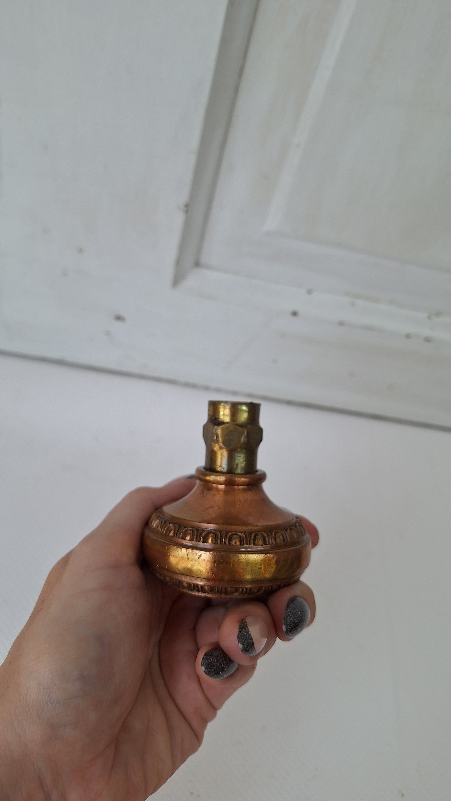 Cherub Face Reading Hardware Antique Door Knob, Antique Bronze Knob, Victorian Salvaged Hardware, Fancy Doorknob, Ornate Knob 081403