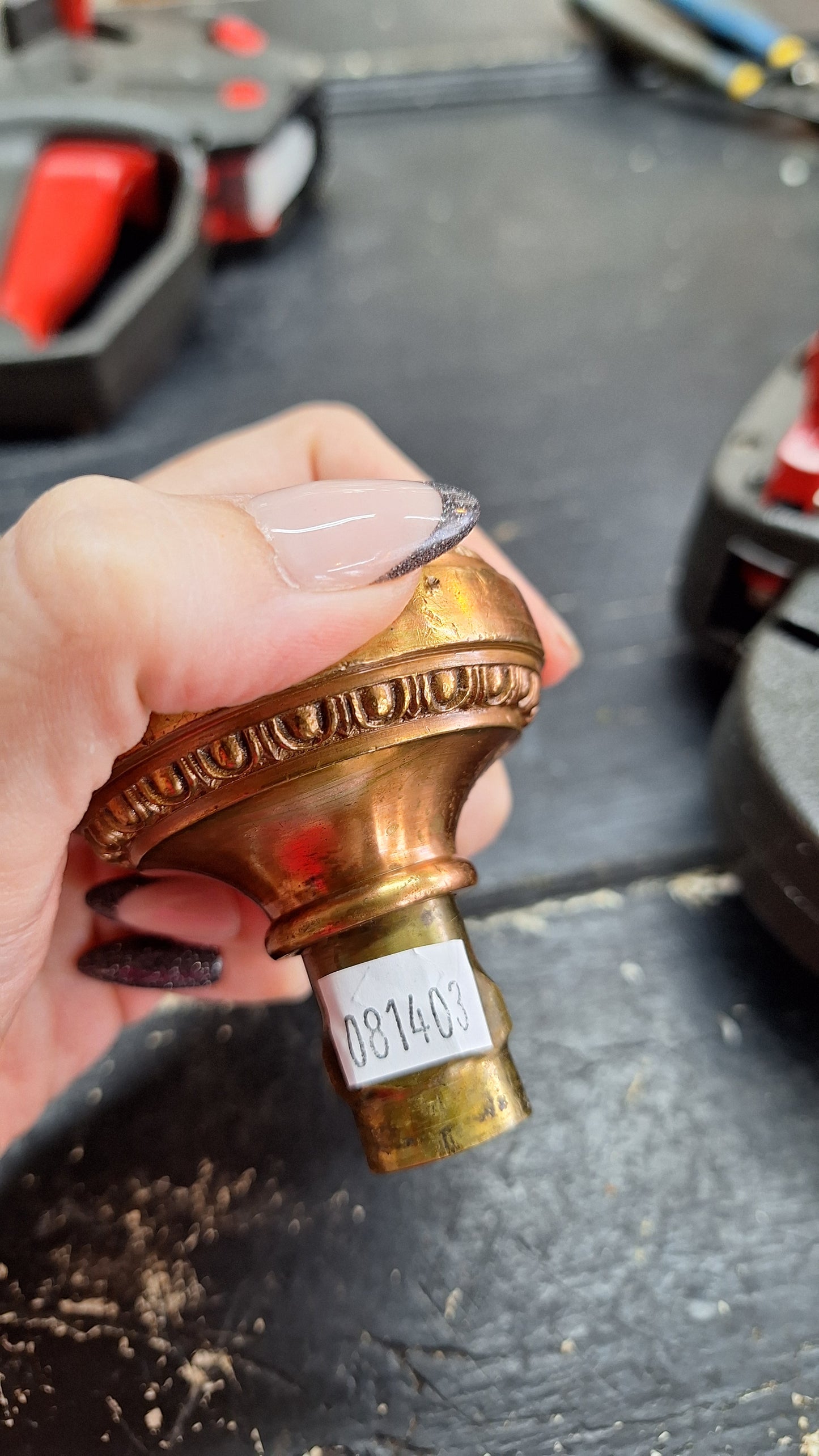 Cherub Face Reading Hardware Antique Door Knob, Antique Bronze Knob, Victorian Salvaged Hardware, Fancy Doorknob, Ornate Knob 081403
