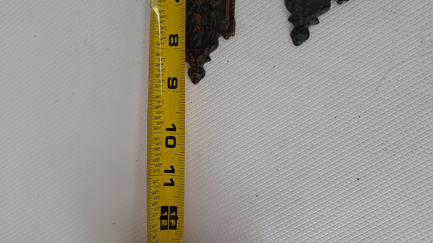Fancy Door Plates, Salvaged Hardware, Ornate Escutcheons, Old Door Hardware, Door Knob Plates, Knob Back Plates, Antique Backplates 081902