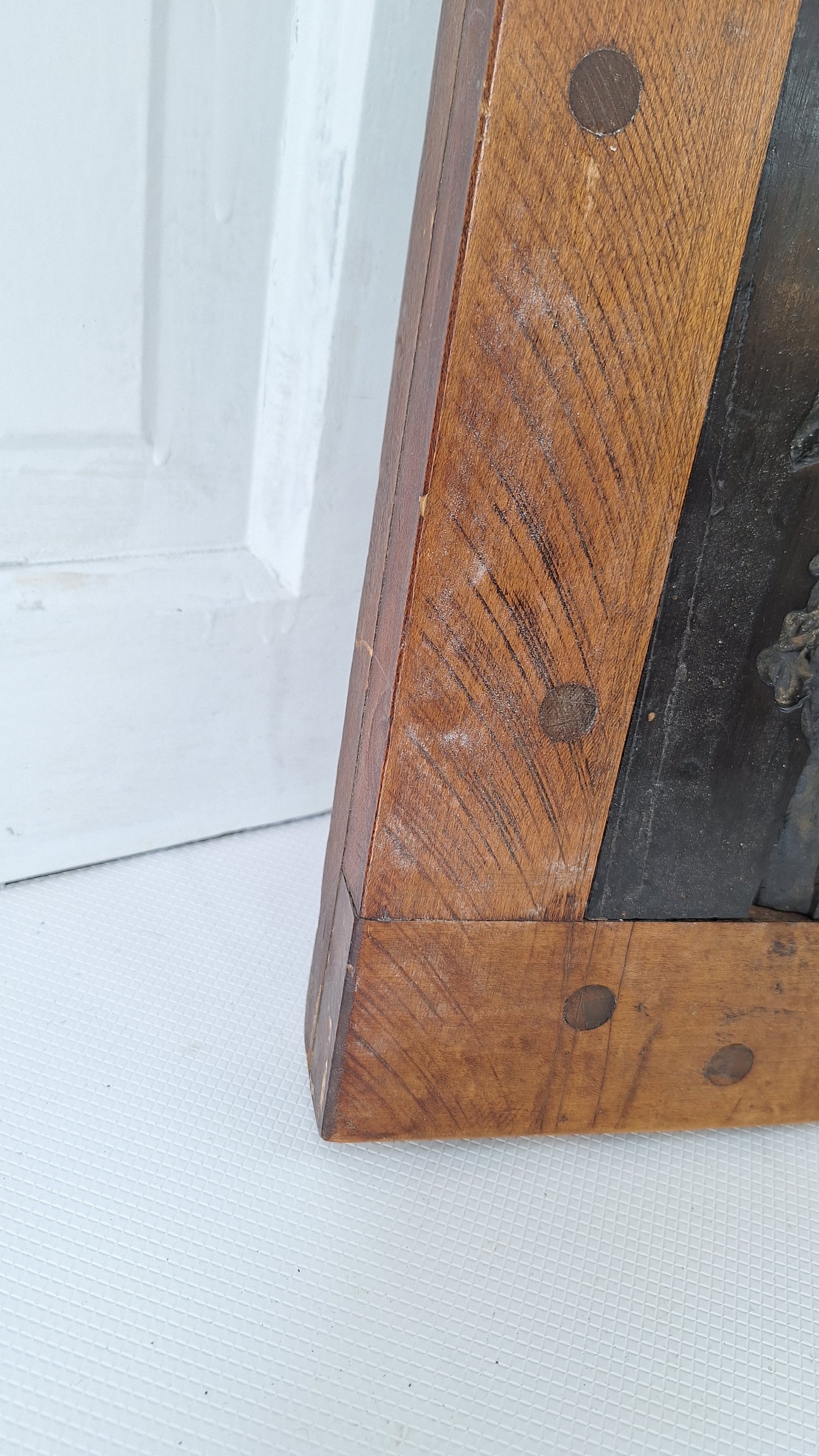 Victorian Wood Composition or Plaster Applique Mold, Antique Wooden Mold Press, Decorative Applique Press, Architecture Salvage 081904