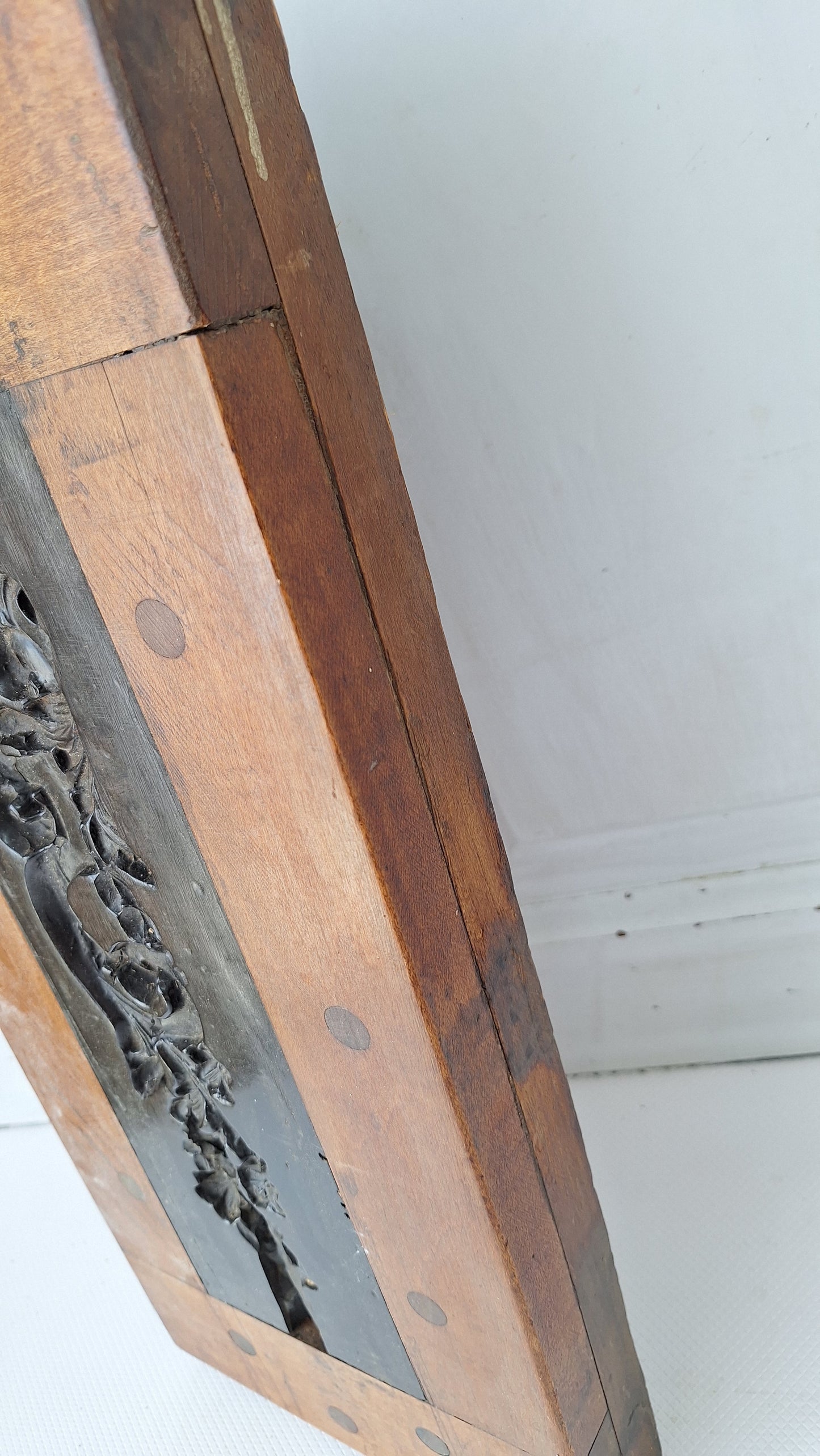 Victorian Wood Composition or Plaster Applique Mold, Antique Wooden Mold Press, Decorative Applique Press, Architecture Salvage 081904