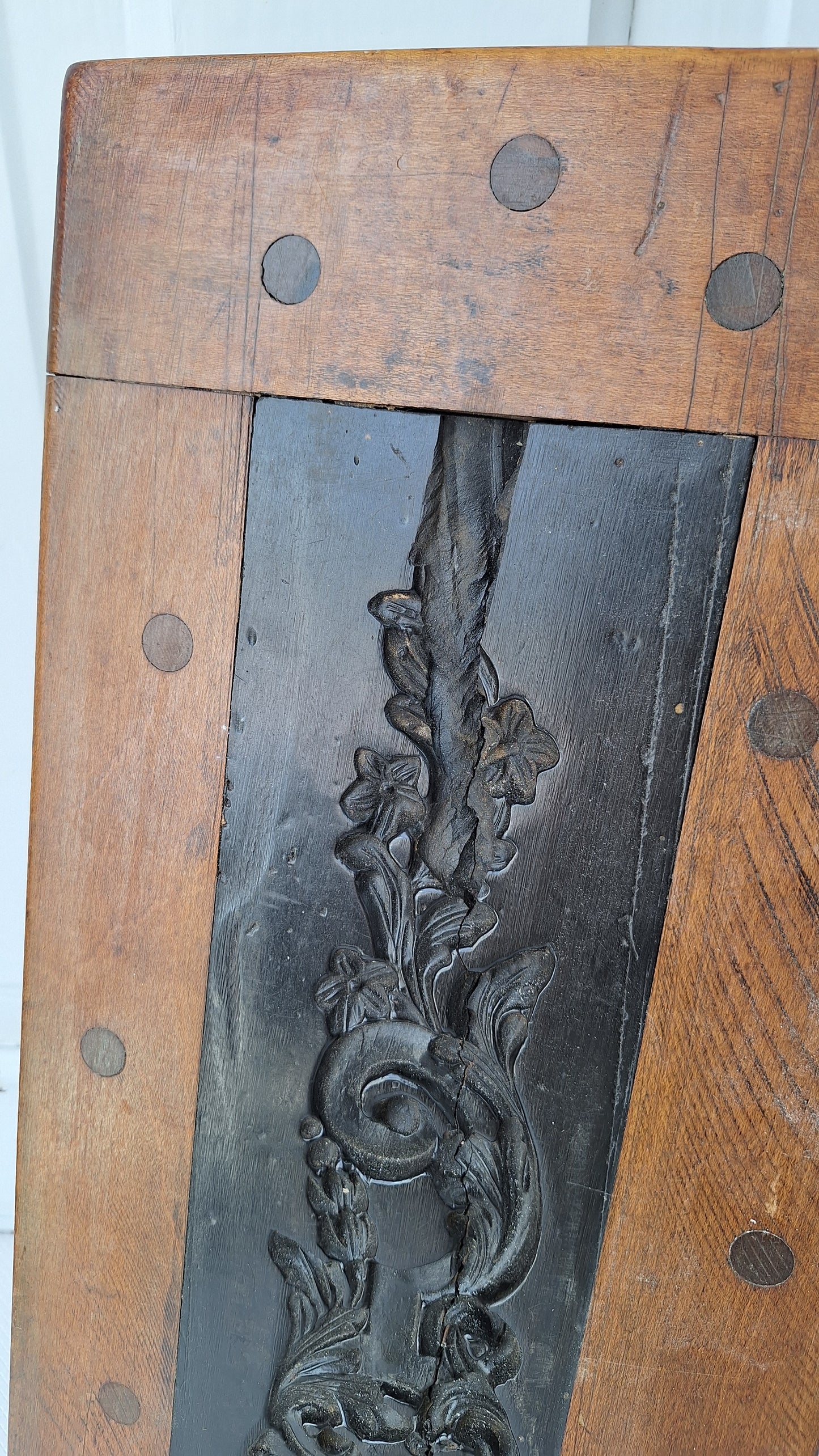 Victorian Wood Composition or Plaster Applique Mold, Antique Wooden Mold Press, Decorative Applique Press, Architecture Salvage 081904