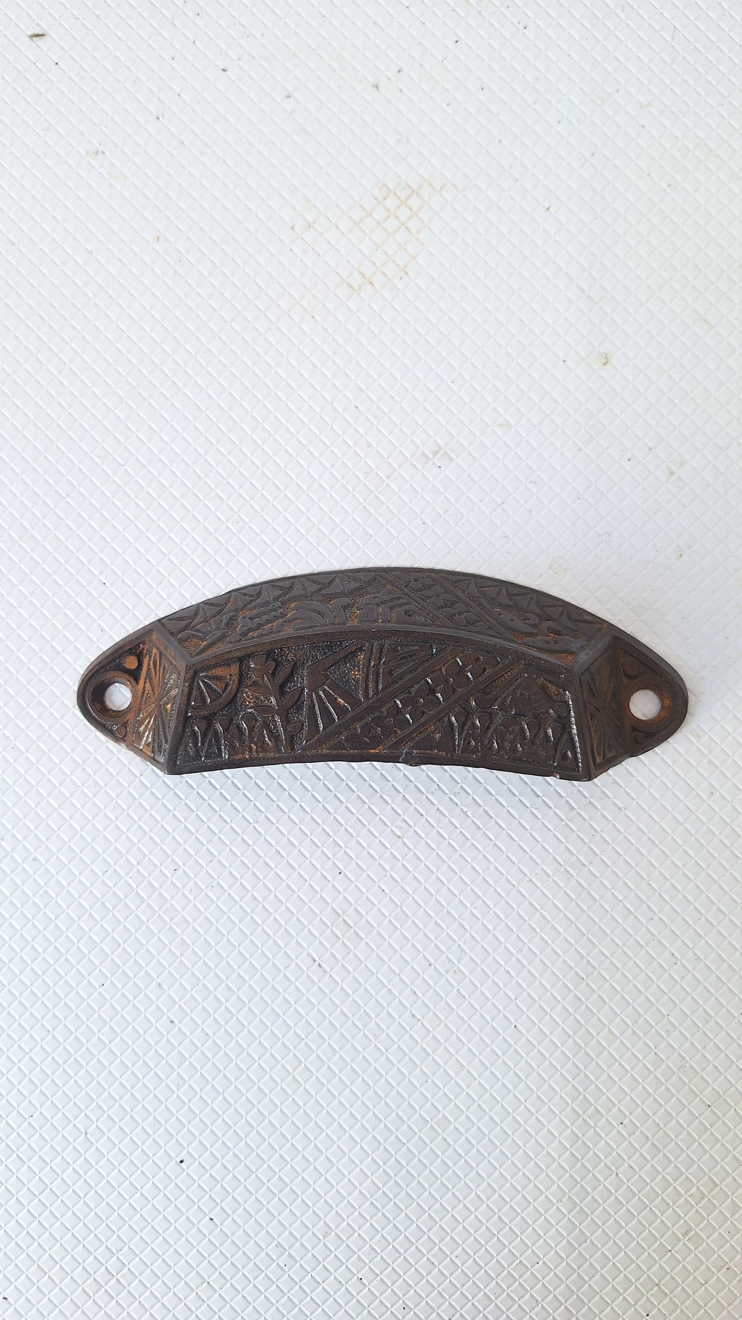 Three Apothecary Pulls, Cast Iron Bin Pull, Antique Ornate Drawer Handle, Eastlake Victorian Hardware 082102