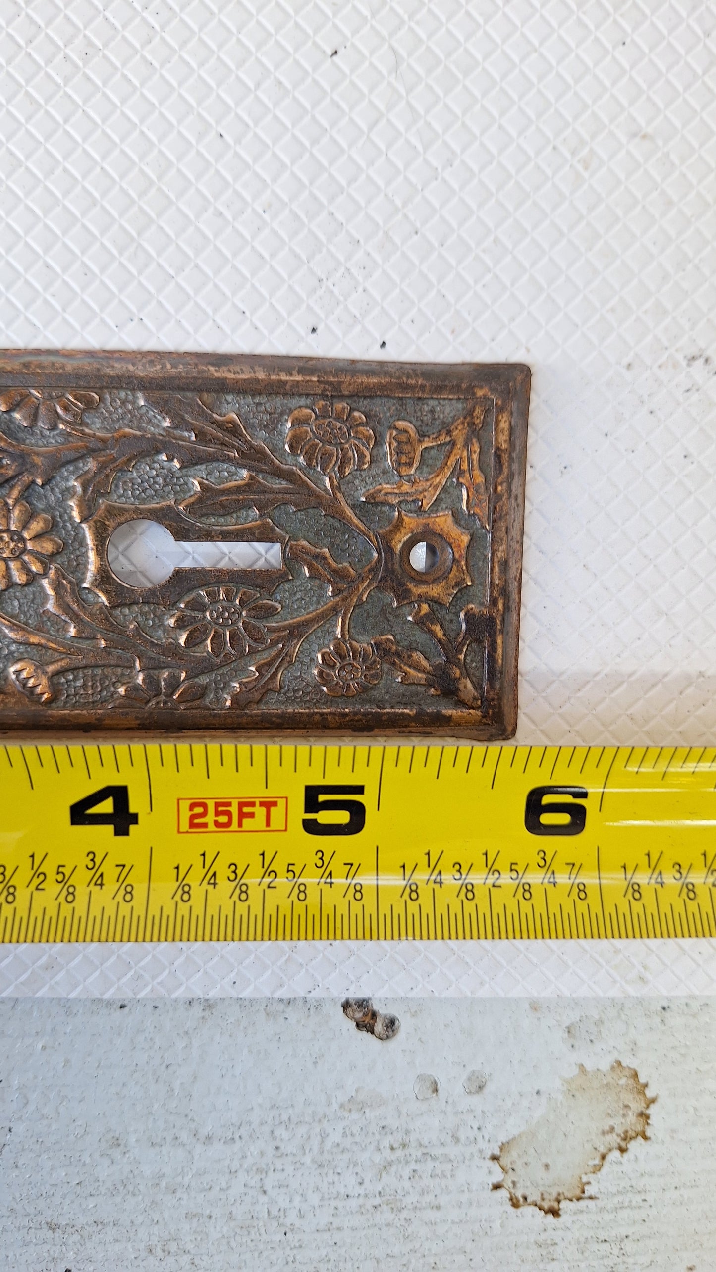 Daisy Design Doorknobs and Plate Set, Antique Flower Design Bronze Door Hardware 082103