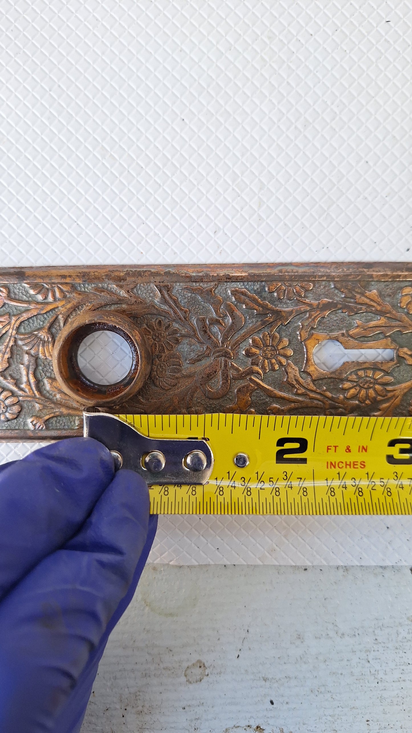 Daisy Design Doorknobs and Plate Set, Antique Flower Design Bronze Door Hardware 082103