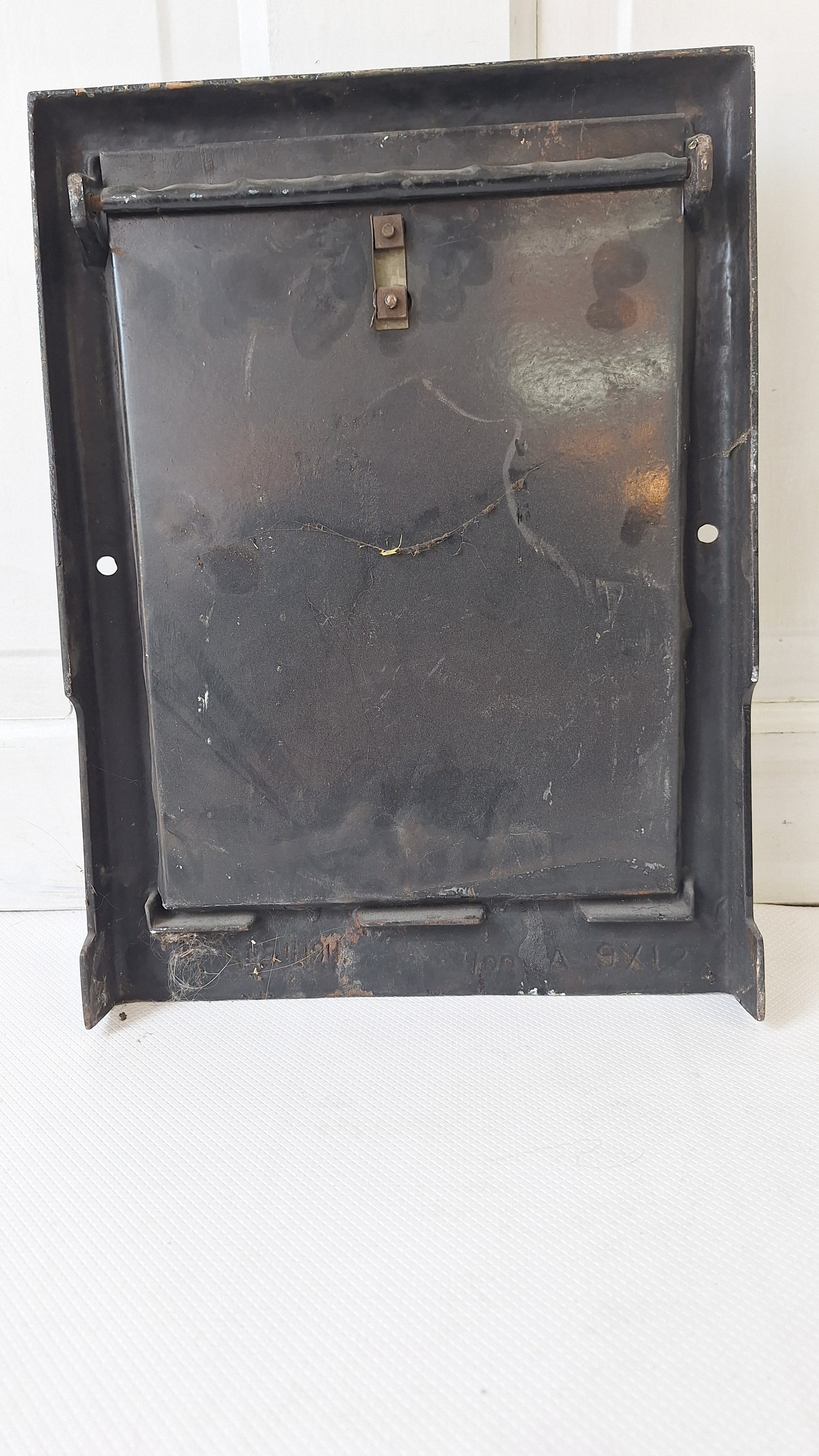 10 x 14 Antique Cast Iron Baseboard Vent, Antique Iron Angled Wall Vent Cover