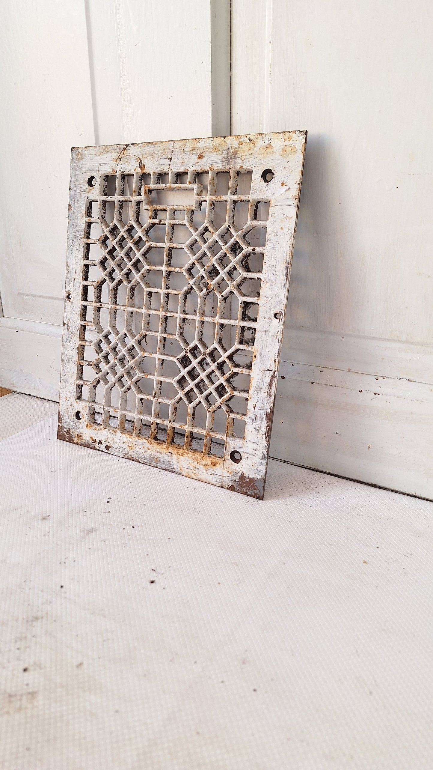 10 x 12 Cast Iron Vent Cover, Cold Air Return, Large Floor Vent, Large Grate Ornate Iron Grate Heat Vent Cover Antique Floor Grate