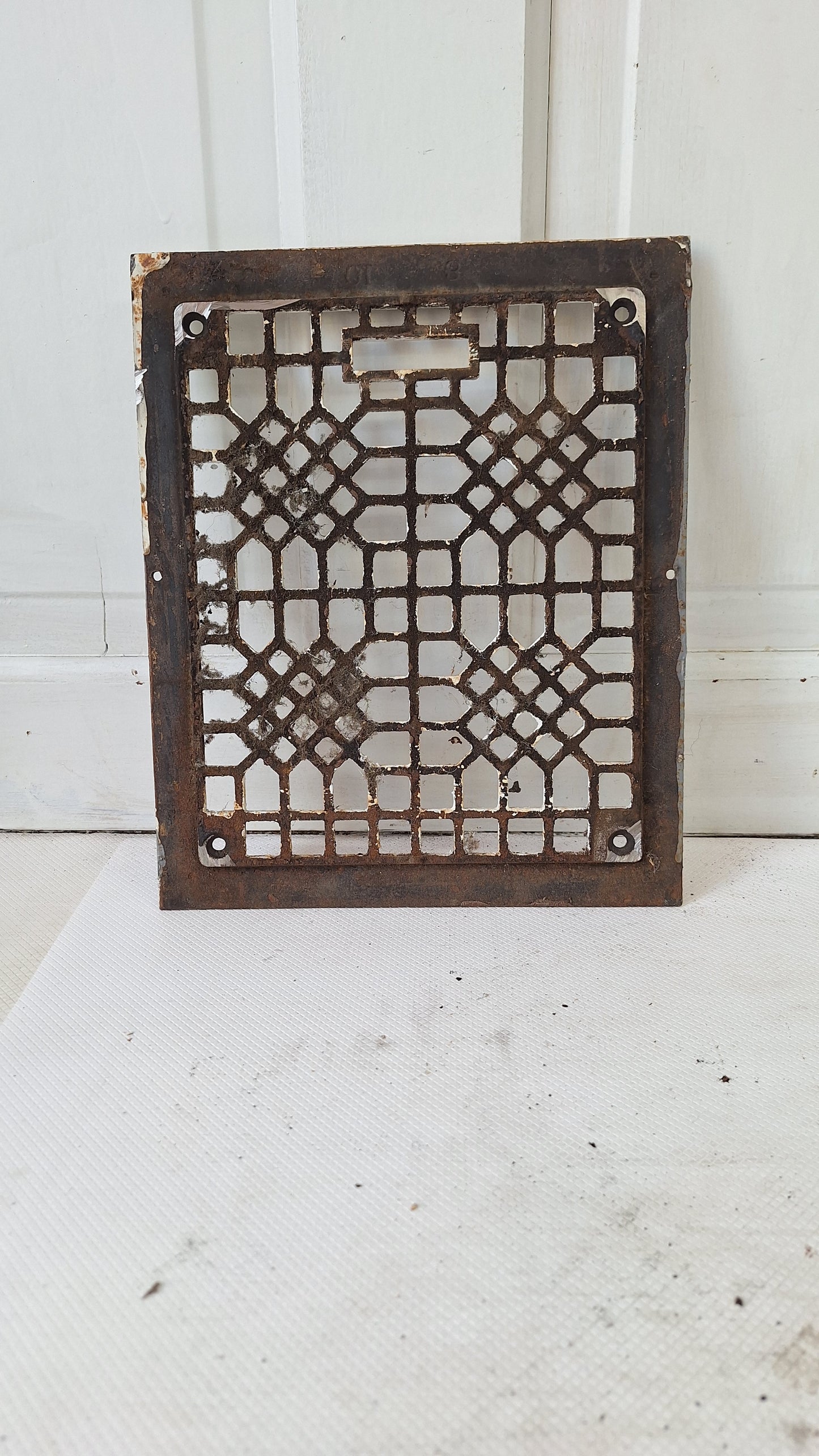 10 x 12 Cast Iron Vent Cover, Cold Air Return, Large Floor Vent, Large Grate Ornate Iron Grate Heat Vent Cover Antique Floor Grate