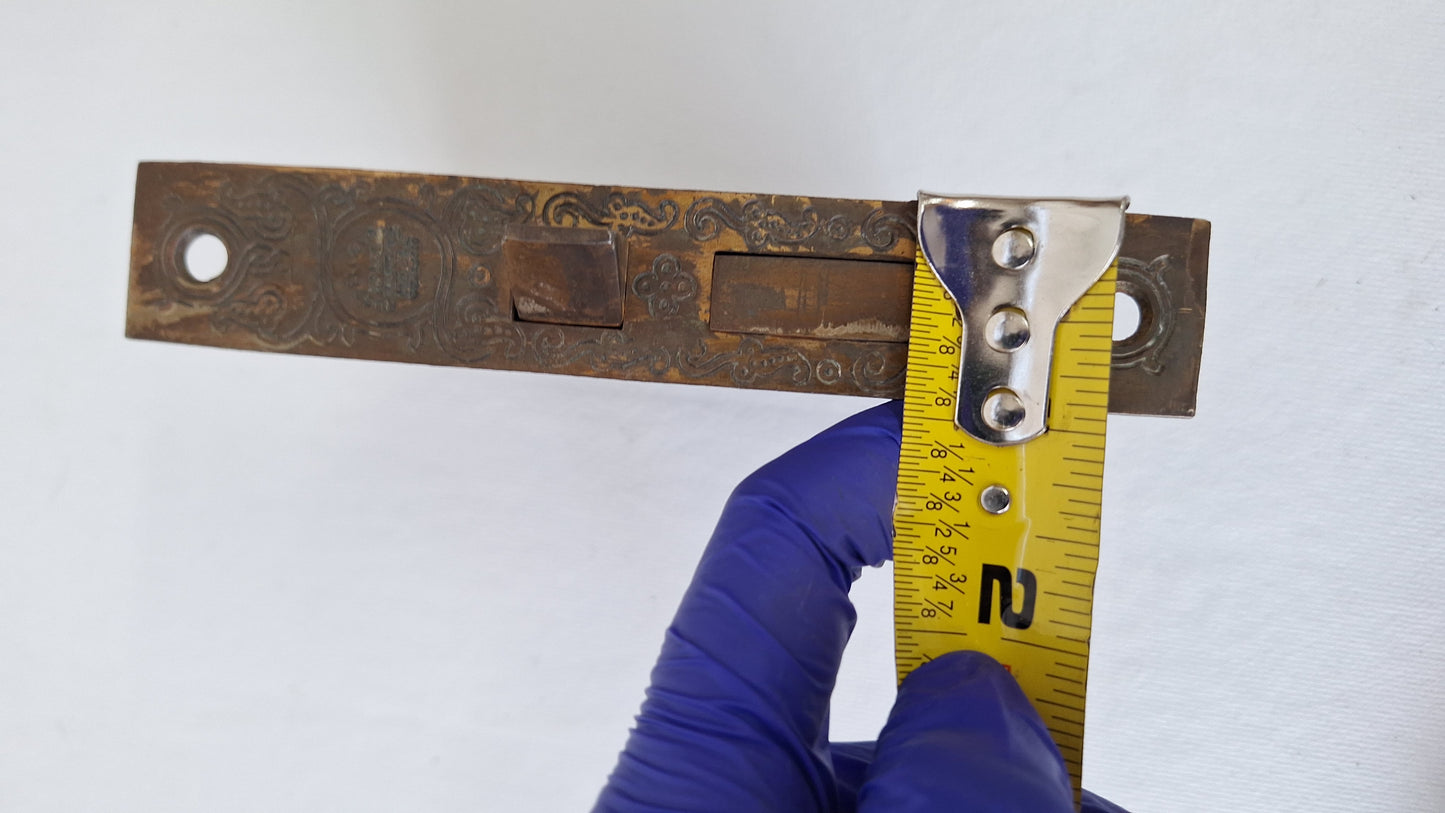 Antique Mortise Lock with Skeleton Key, Antique Keyed Door Lock Card with Working Key