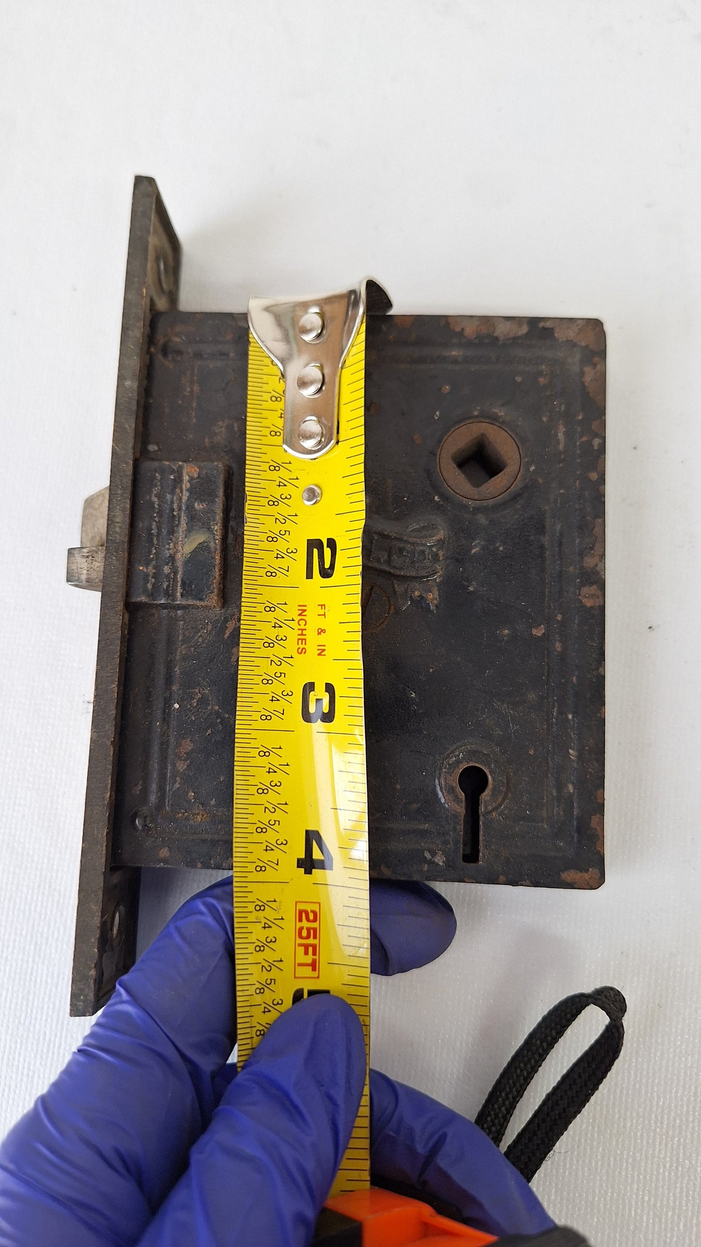 Nickel Plated Mortise Lock with Skeleton Key, Antique Keyed Door Lock Set with Strike Plate