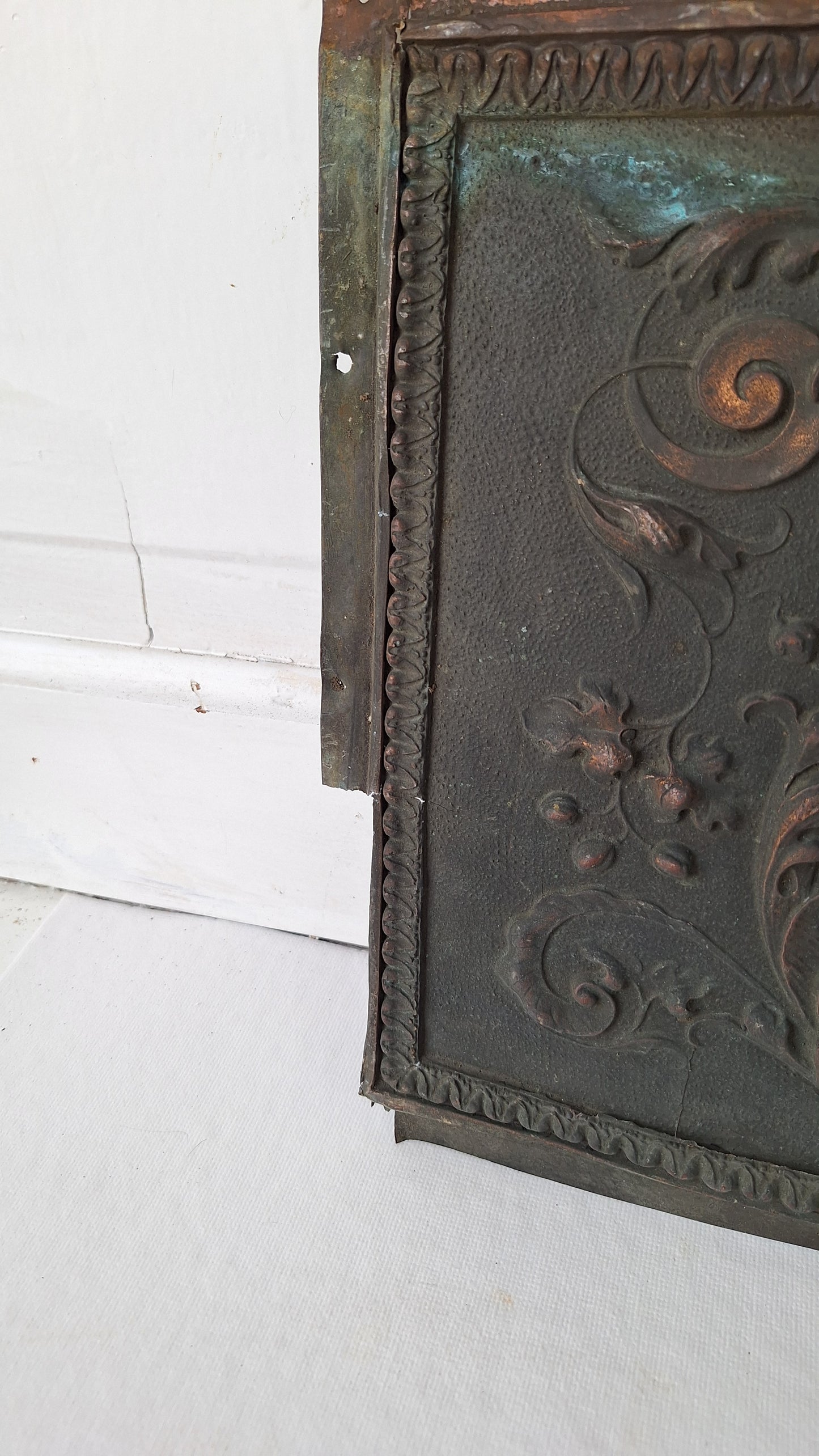 Cherub Design Antique Bronze Plaque: Stamped Bronze Angel Summer Cover